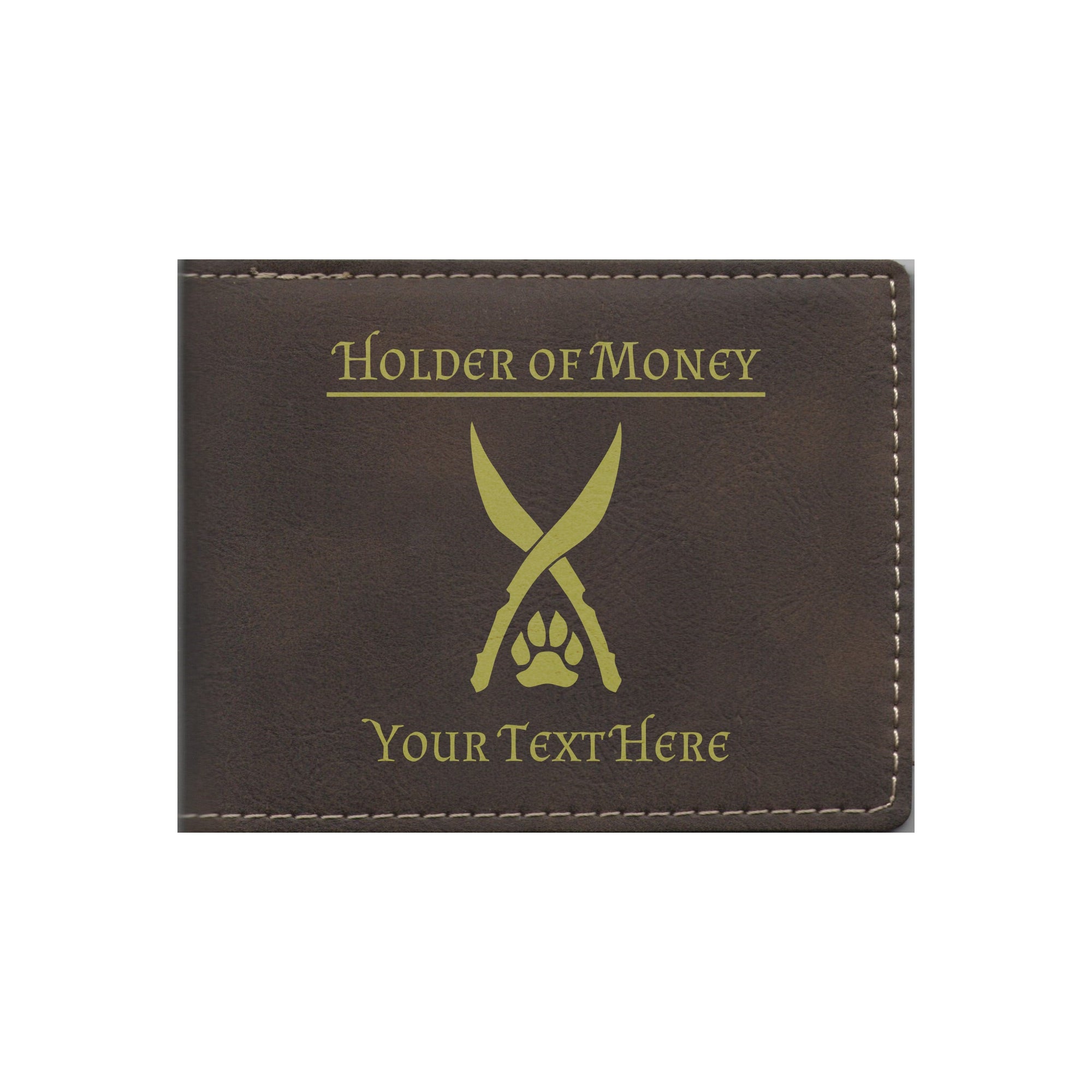 DND Gifts, Personalized Holder of Money Ranger Class Symbol Engraved Leatherette Bi-fold Wallet