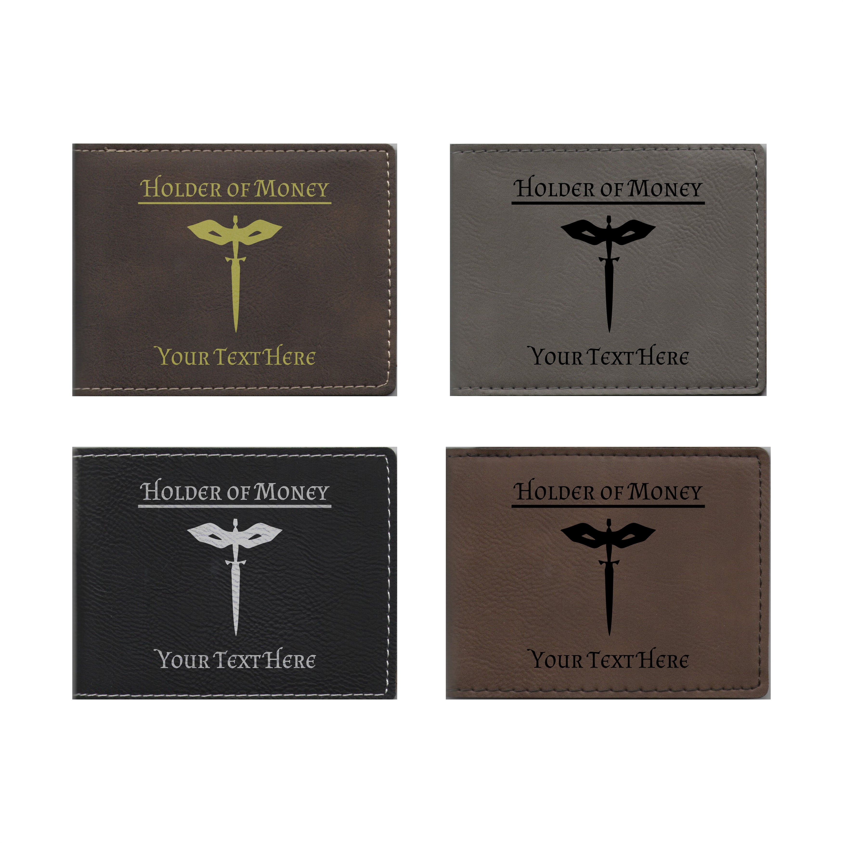 DND Gifts, Personalized Holder of Money Rogue Class Symbol Engraved Leatherette Bi-fold Wallet