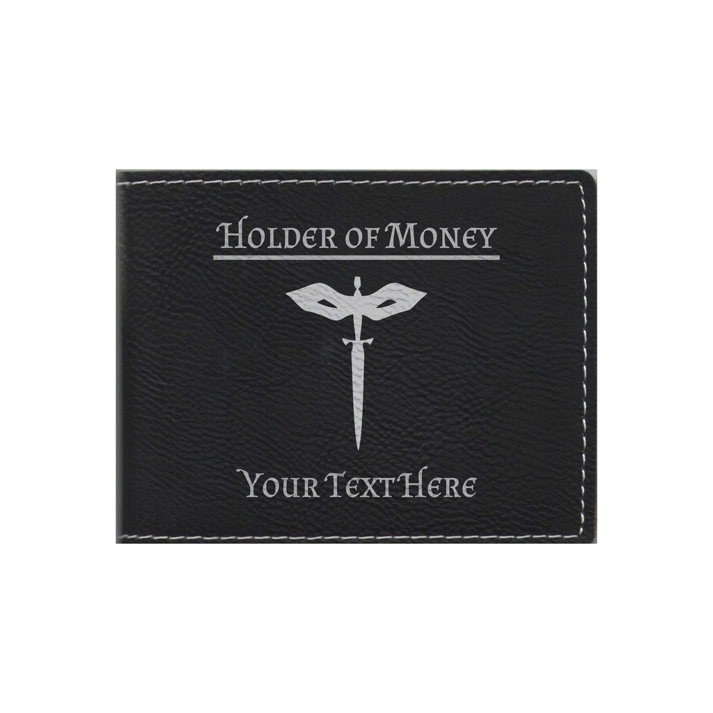 DND Gifts, Personalized Holder of Money Rogue Class Symbol Engraved Leatherette Bi-fold Wallet