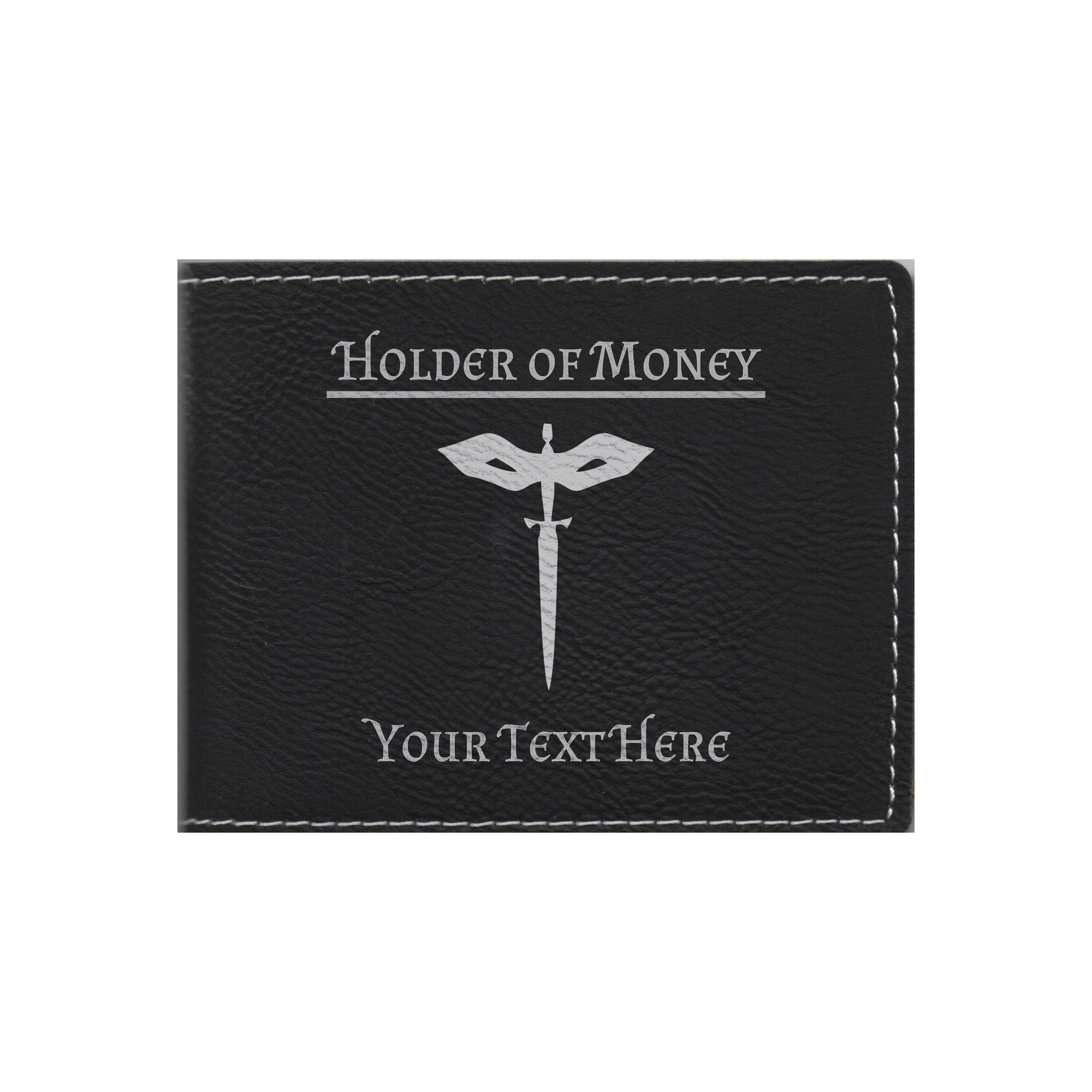 DND Gifts, Personalized Holder of Money Rogue Class Symbol Engraved Leatherette Bi-fold Wallet