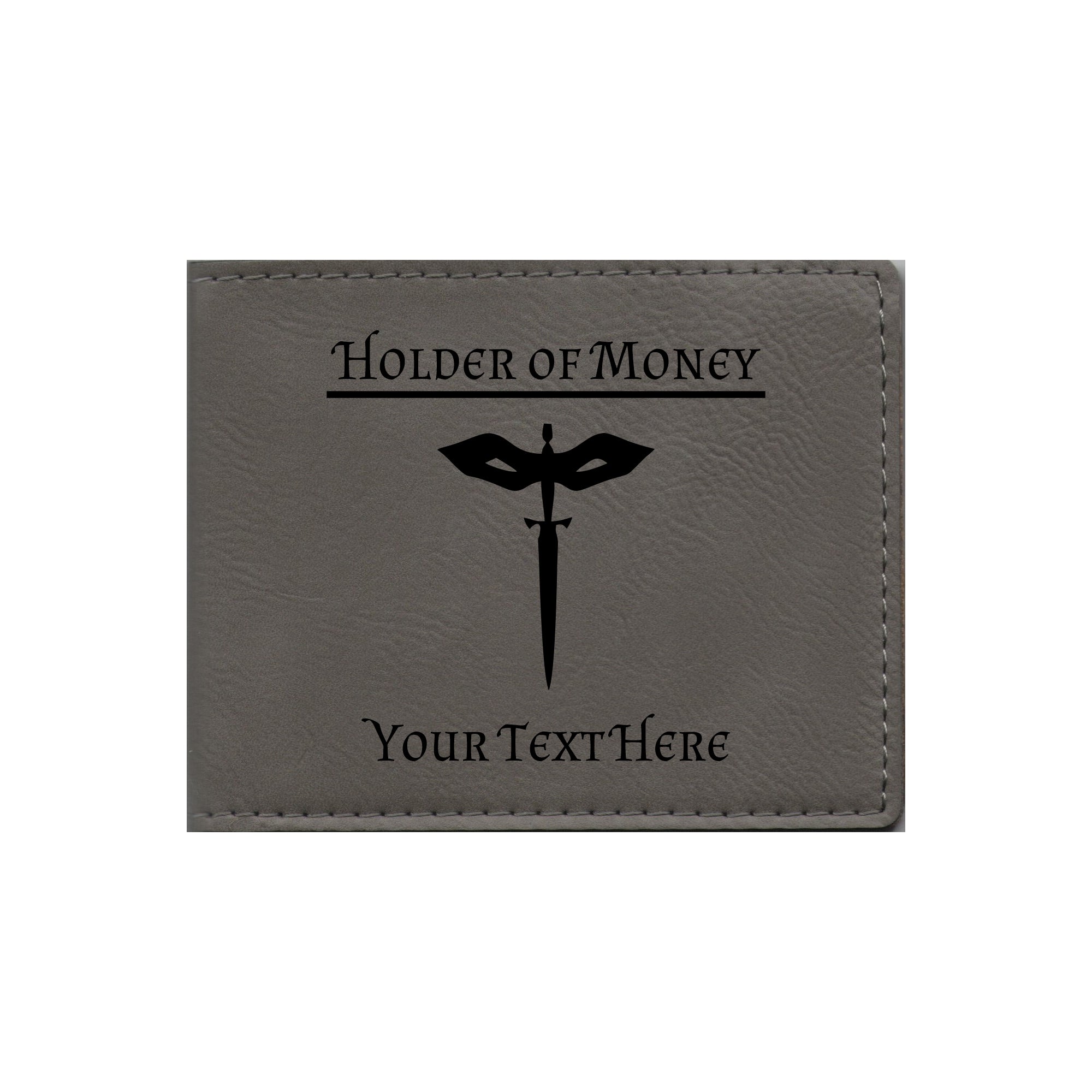 DND Gifts, Personalized Holder of Money Rogue Class Symbol Engraved Leatherette Bi-fold Wallet