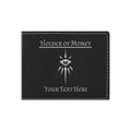 DND Gifts, Personalized Holder of Money Warlock Class Symbol Engraved Leatherette Bi-fold Wallet