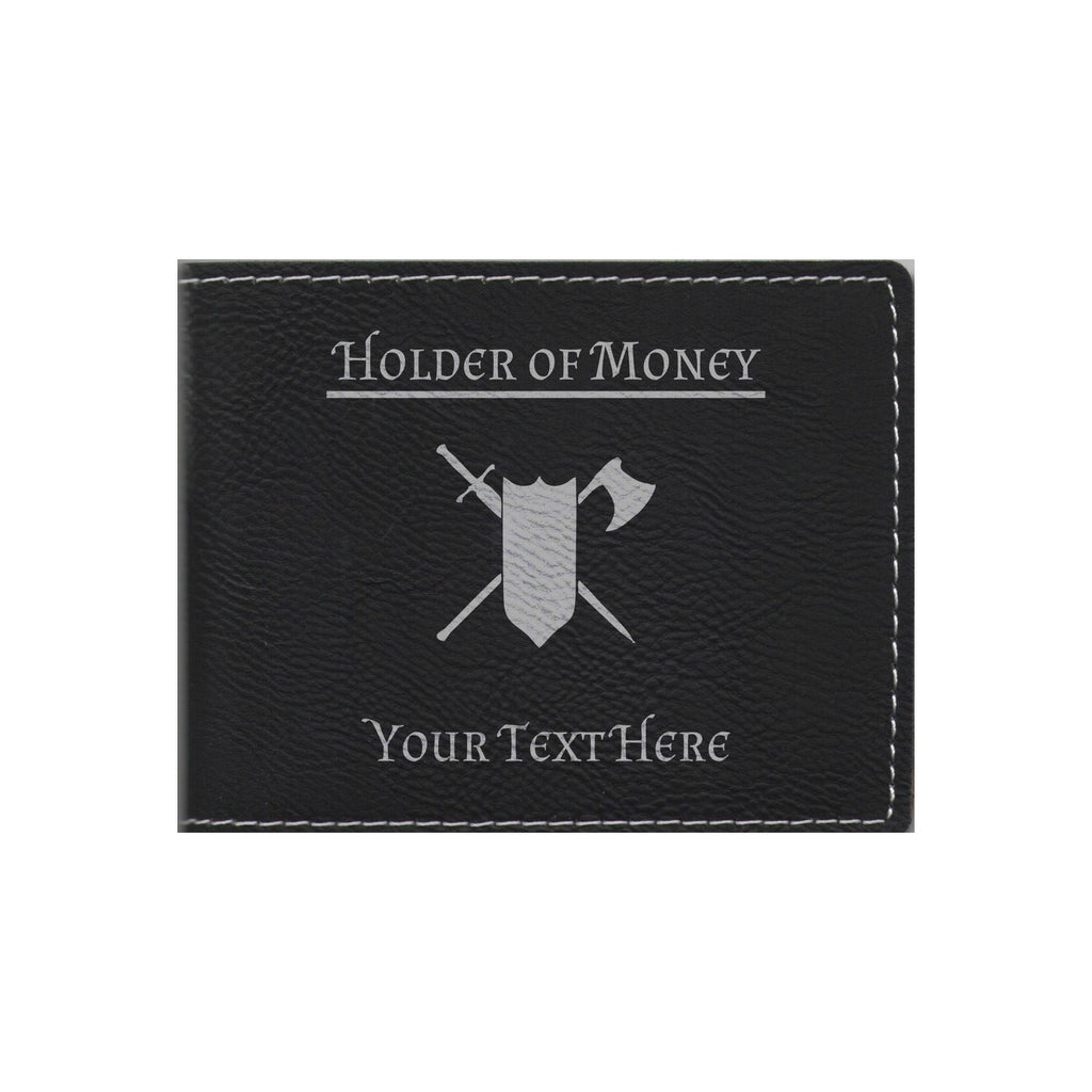 DND Gifts, Personalized Holder of Money Fighter Class Symbol Engraved Leatherette Bi-fold Wallet