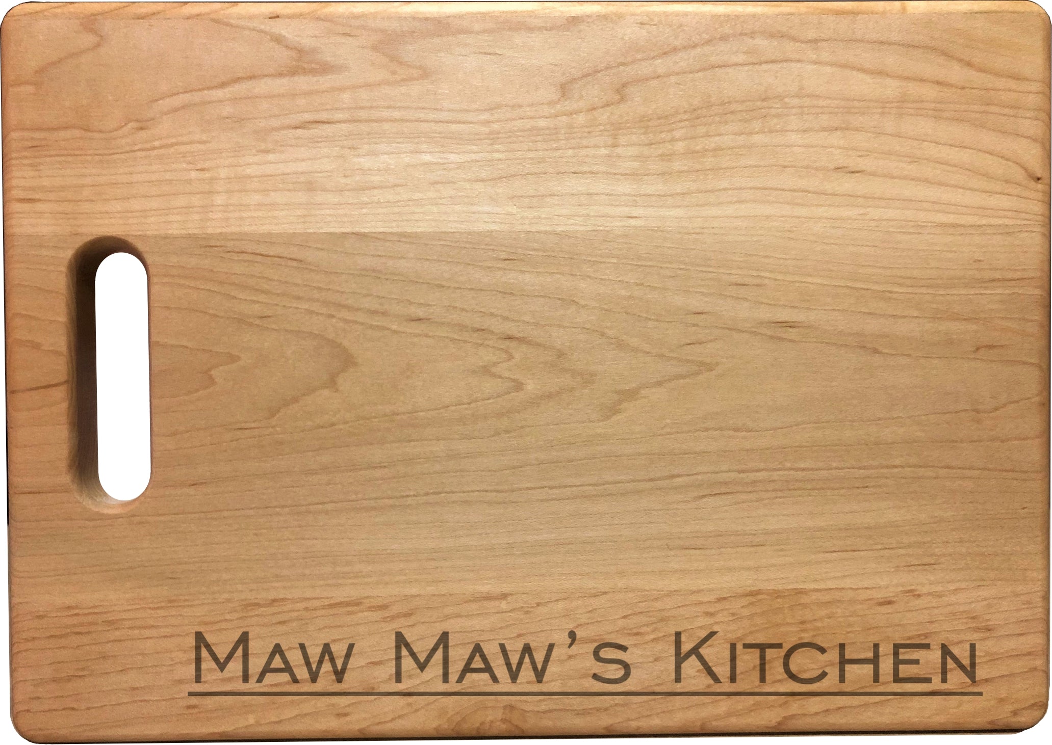 Maw Maw's Kitchen Engraved Natural Wood Cutting Boards, Bamboo or Maple, MawMaw Gift