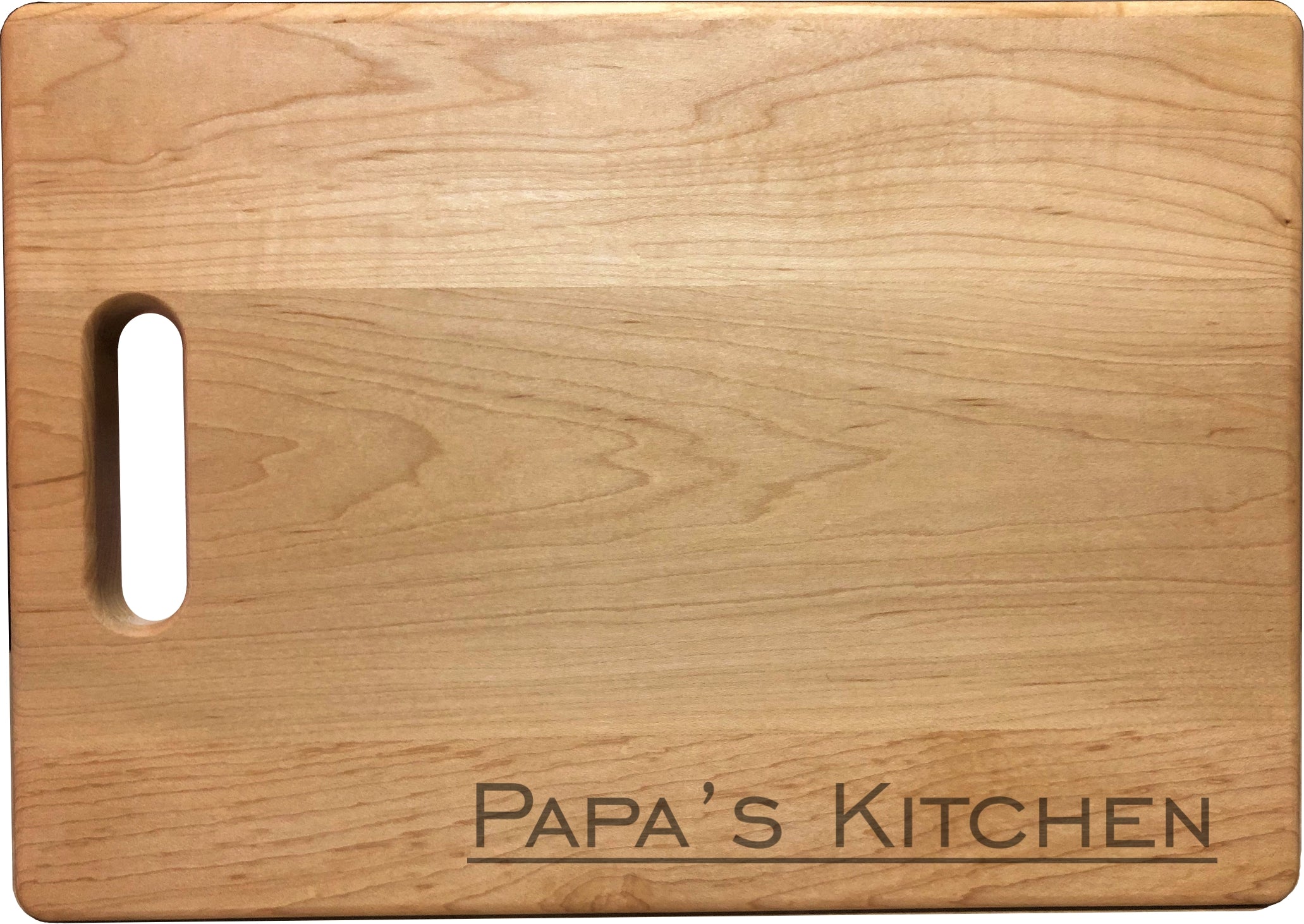 Papa's Kitchen Engraved Natural Wood Cutting Boards, Bamboo or Maple, Papa Gift