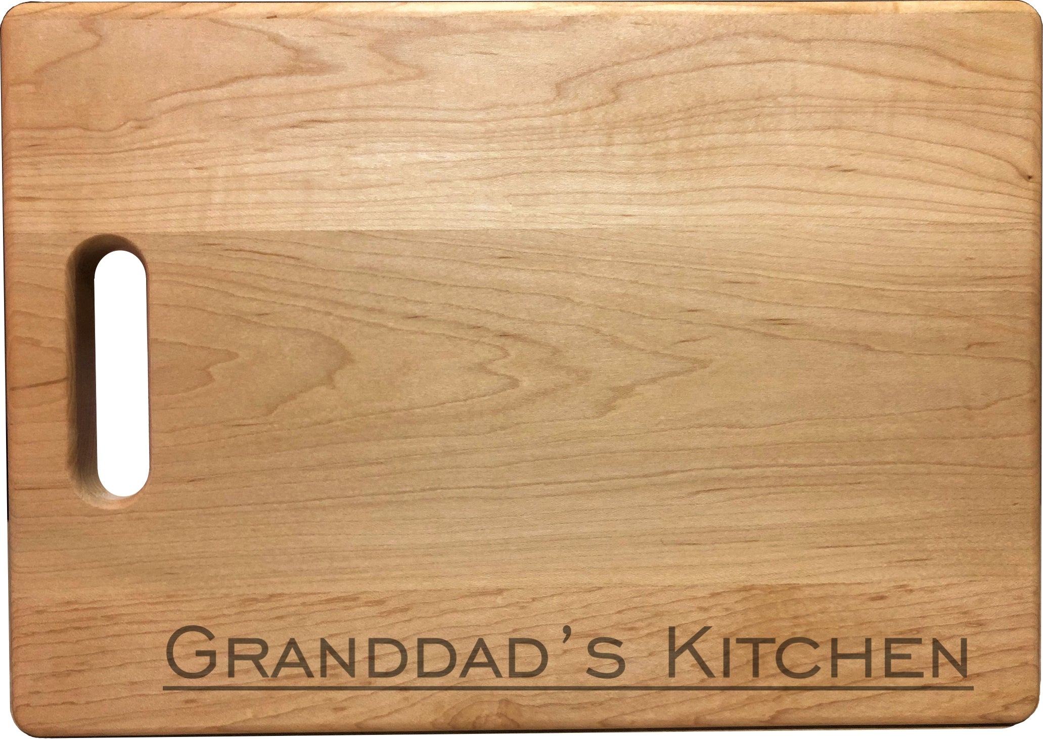 Granddad's Kitchen Engraved Natural Wood Cutting Boards, Bamboo or Maple, Granddad Gift