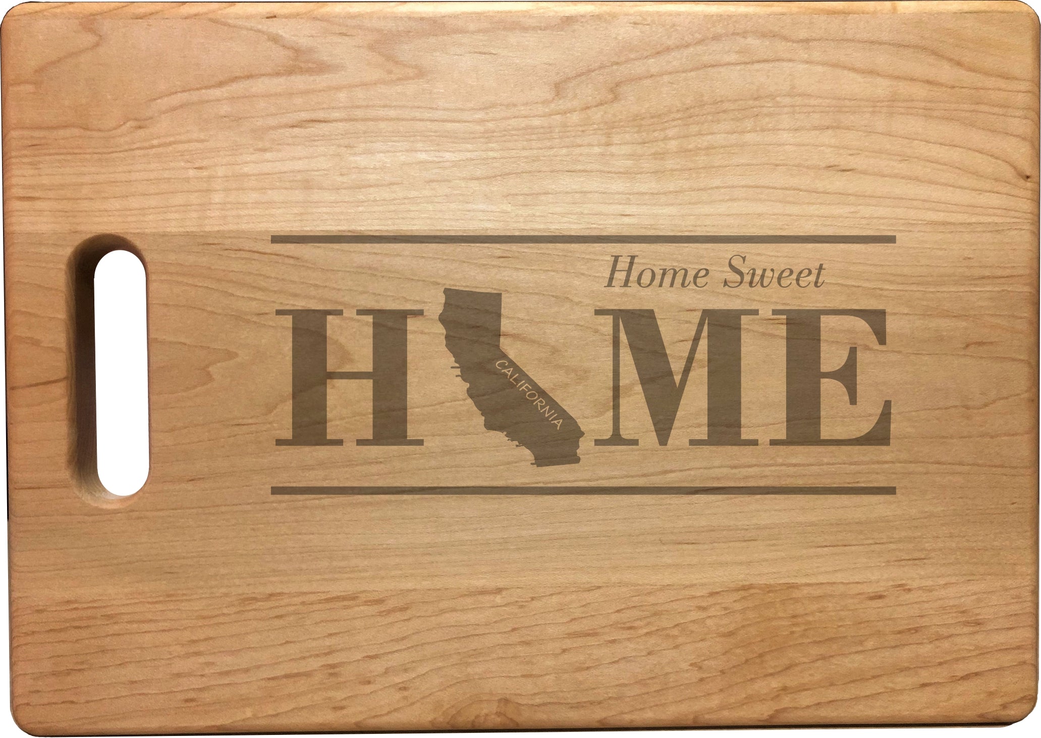 California Home Sweet Home Engraved Natural Wood Cutting Boards, Bamboo or Maple, Housewarming Gift