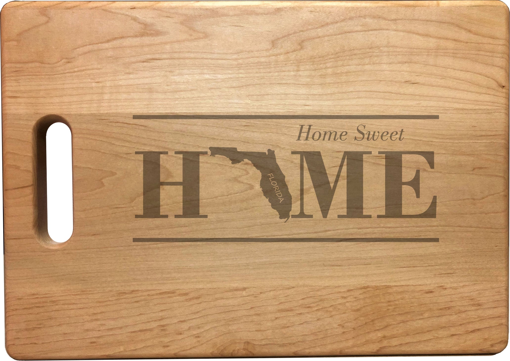Florida Home Sweet Home Engraved Natural Wood Cutting Boards, Bamboo or Maple, Housewarming Gift