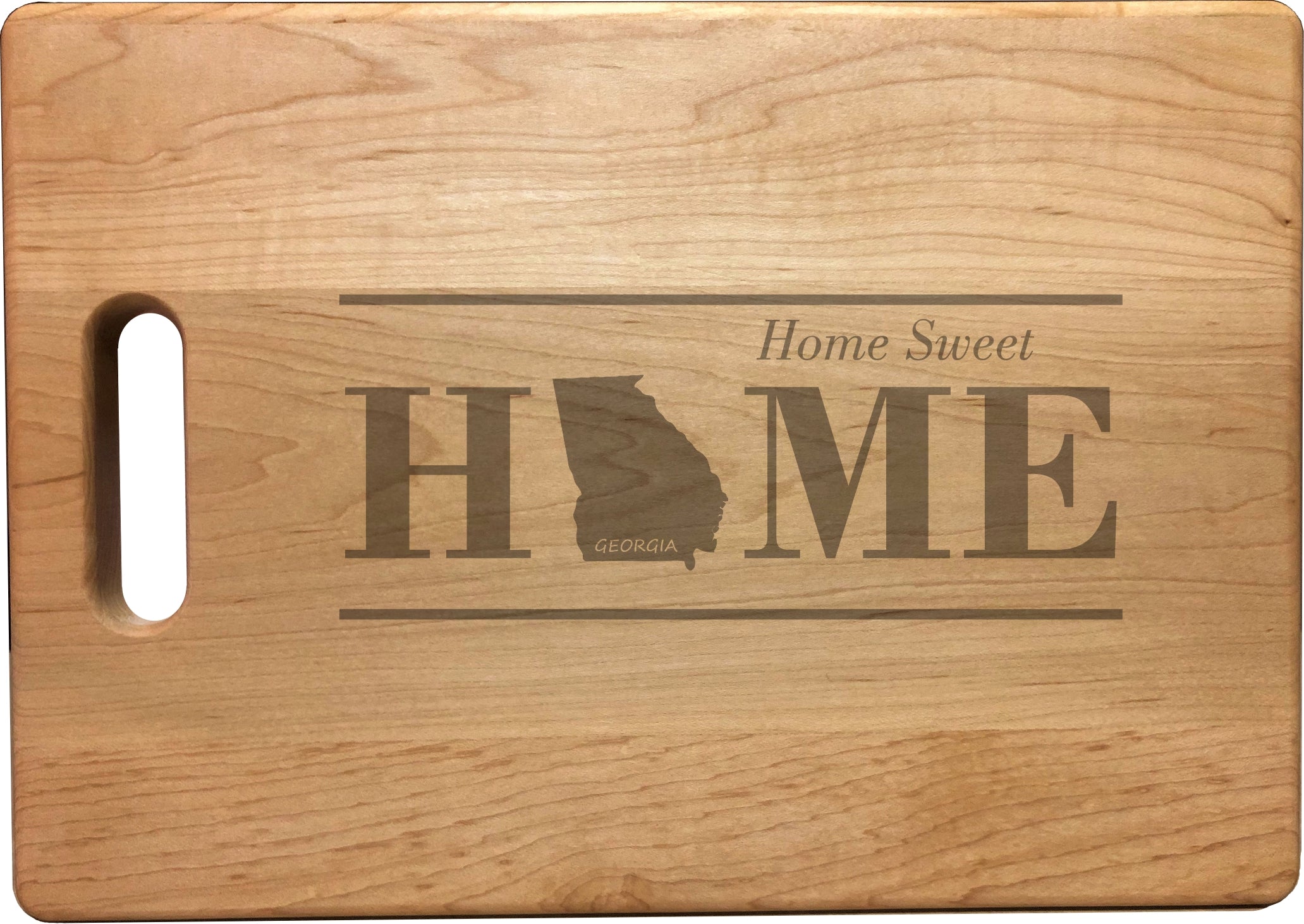 Georgia Home Sweet Home Engraved Natural Wood Cutting Boards, Bamboo or Maple, Housewarming Gift