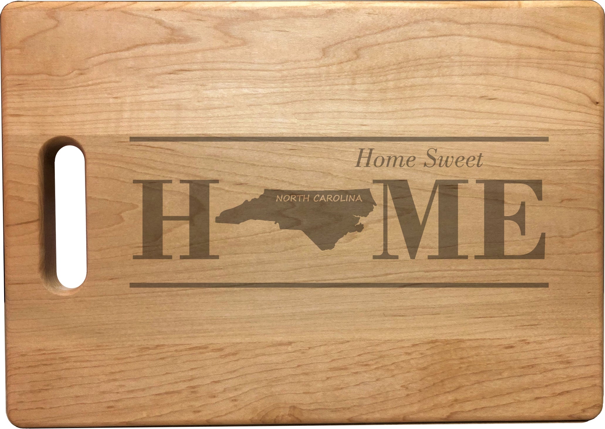 North Carolina Home Sweet Home Engraved Natural Wood Cutting Boards, Bamboo or Maple, Housewarming Gift