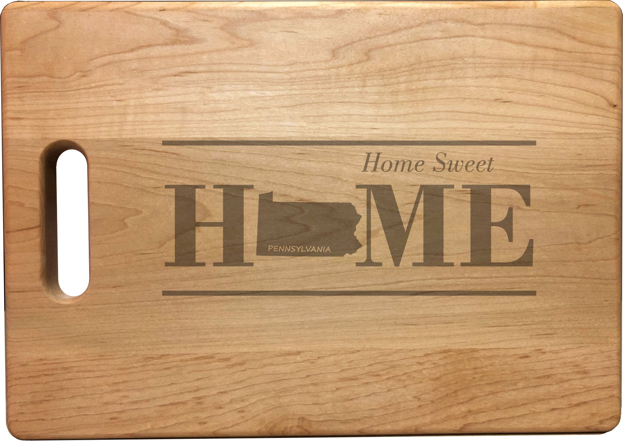 Pennsylvania Home Sweet Home Engraved Natural Wood Cutting Boards, Bamboo or Maple, Housewarming Gift