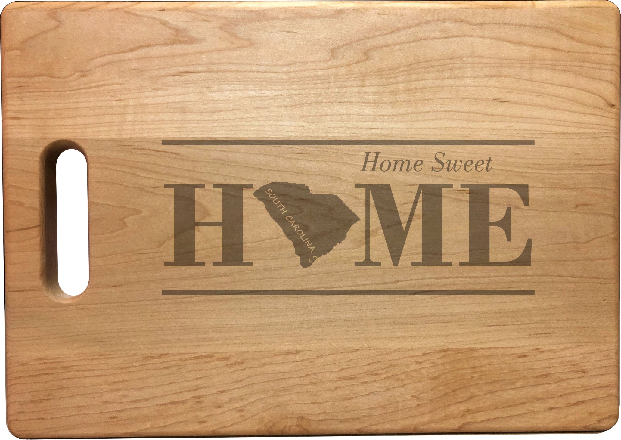 South Carolina Home Sweet Home Engraved Natural Wood Cutting Boards, Bamboo or Maple, Housewarming Gift
