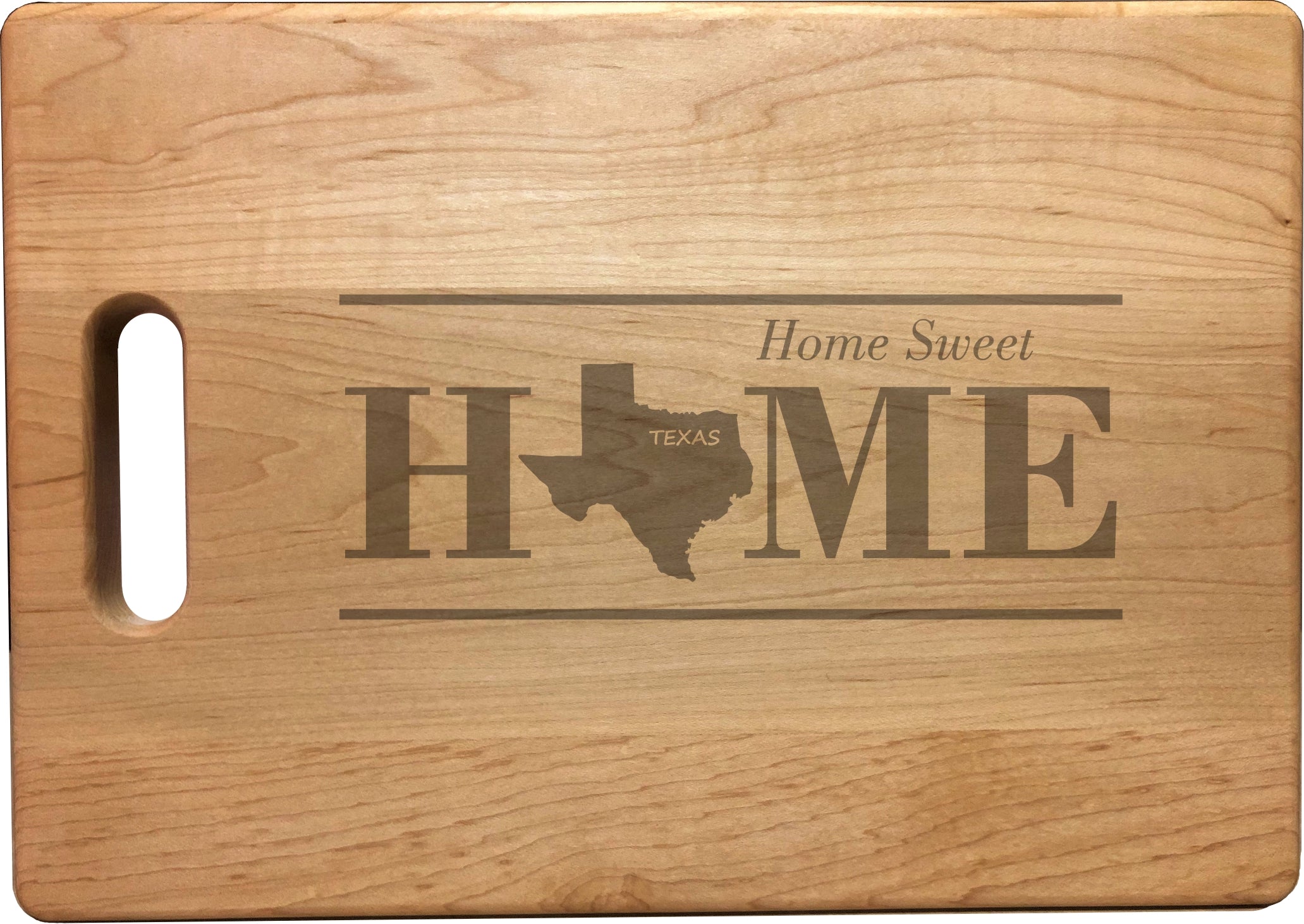 Texas Home Sweet Home Engraved Natural Wood Cutting Boards, Bamboo or Maple, Housewarming Gift