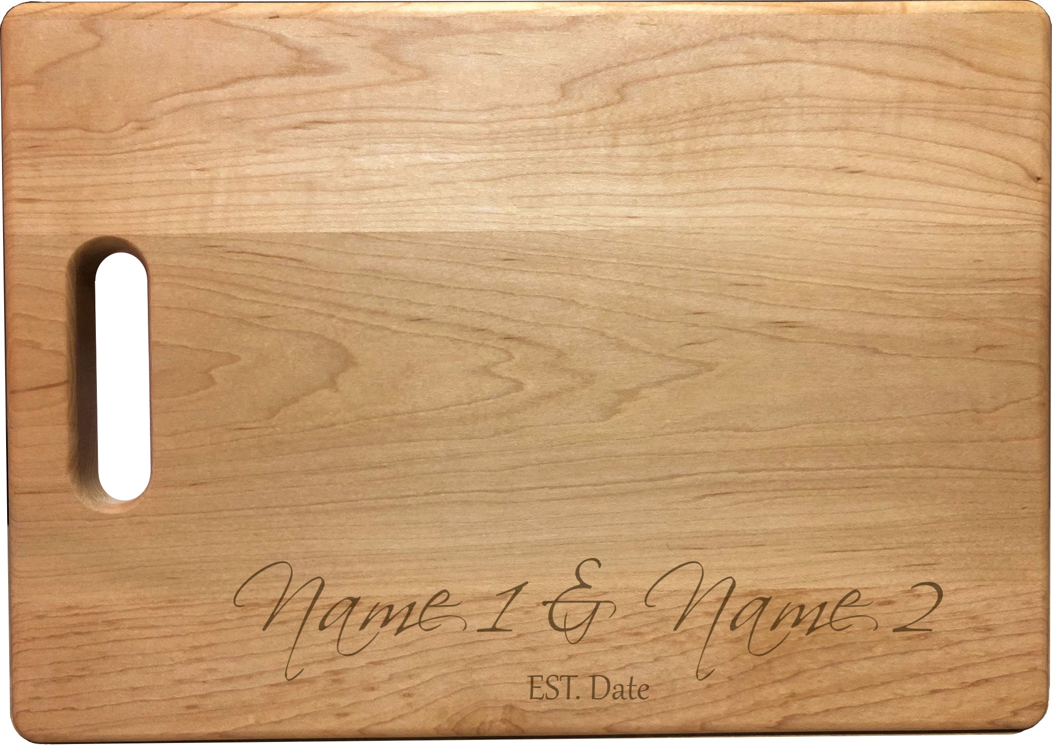 Personalized Natural Wood Cutting Boards with Custom Names Date, Engraved Bamboo or Maple, Wedding Anniversary Gift