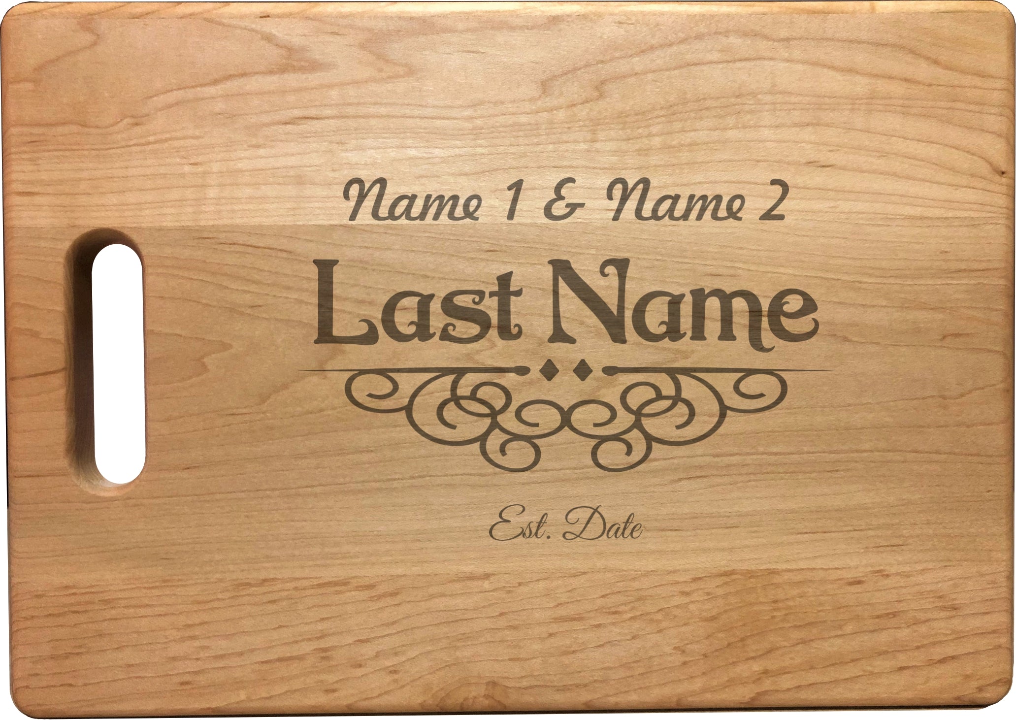Personalized Natural Wood Cutting Boards with Custom Names and Date, Engraved Bamboo or Maple, Wedding Anniversary Gift