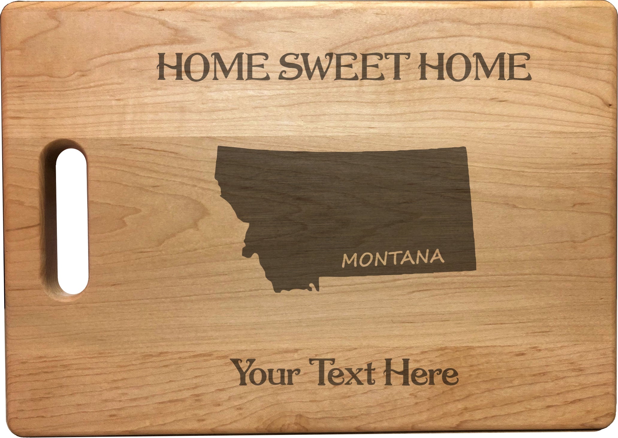Personalized Montana Engraved Natural Wood Cutting Board, Home Sweet Home with Custom Text, Engraved Bamboo or Maple, Housewarming Gift
