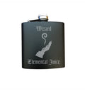 DND Gifts, Wizard Elemental Juice Engraved 6 oz Stainless Steel Flask, Sets Available