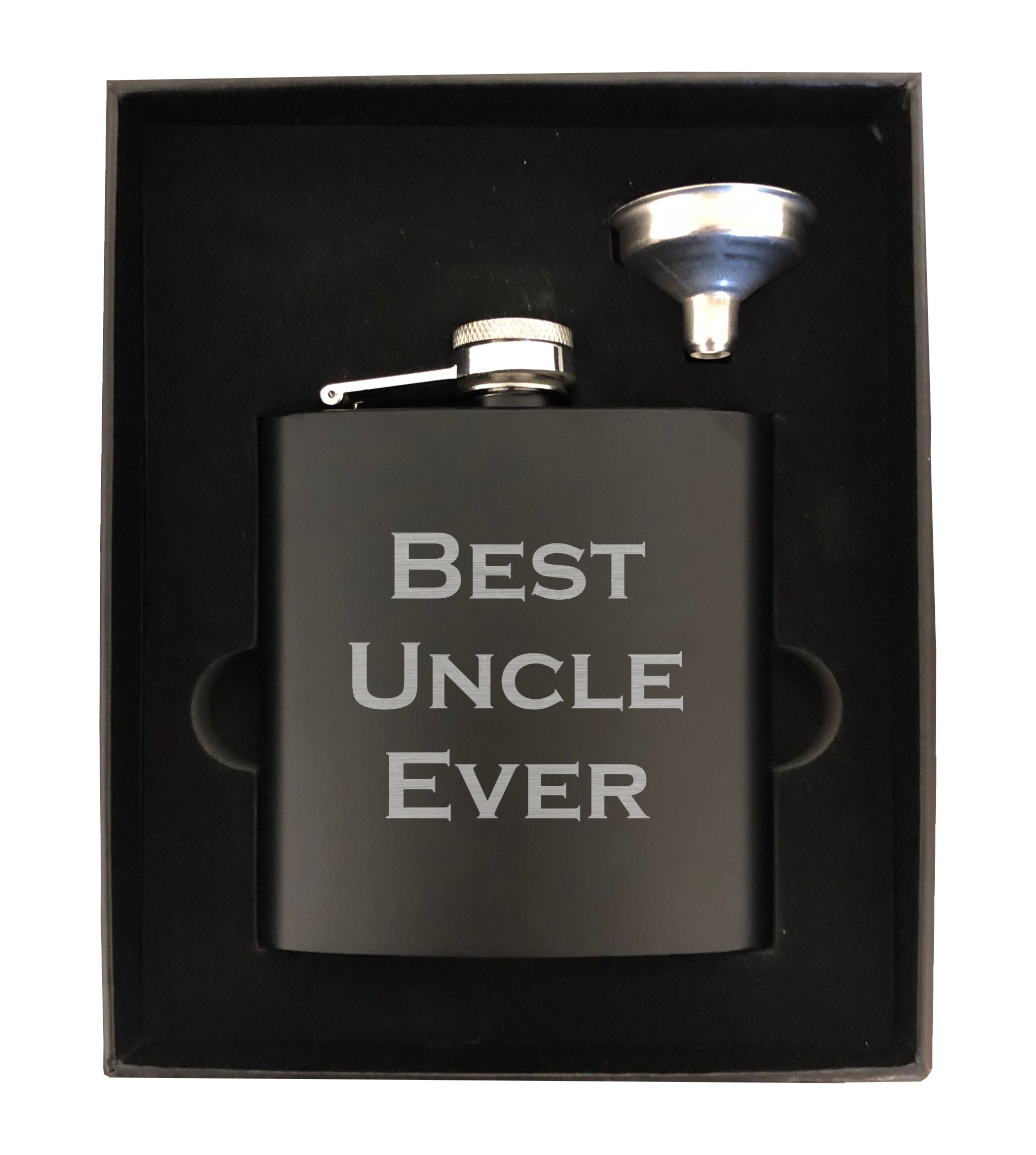 Best Uncle Ever Engraved 6 oz Stainless Steel Flask, Sets Available, Uncle Gift