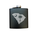 South Carolina Themed Engraved 6 oz Stainless Steel Flask, Sets Available