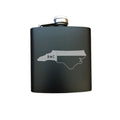North Carolina Themed Engraved 6 oz Stainless Steel Flask, Sets Available