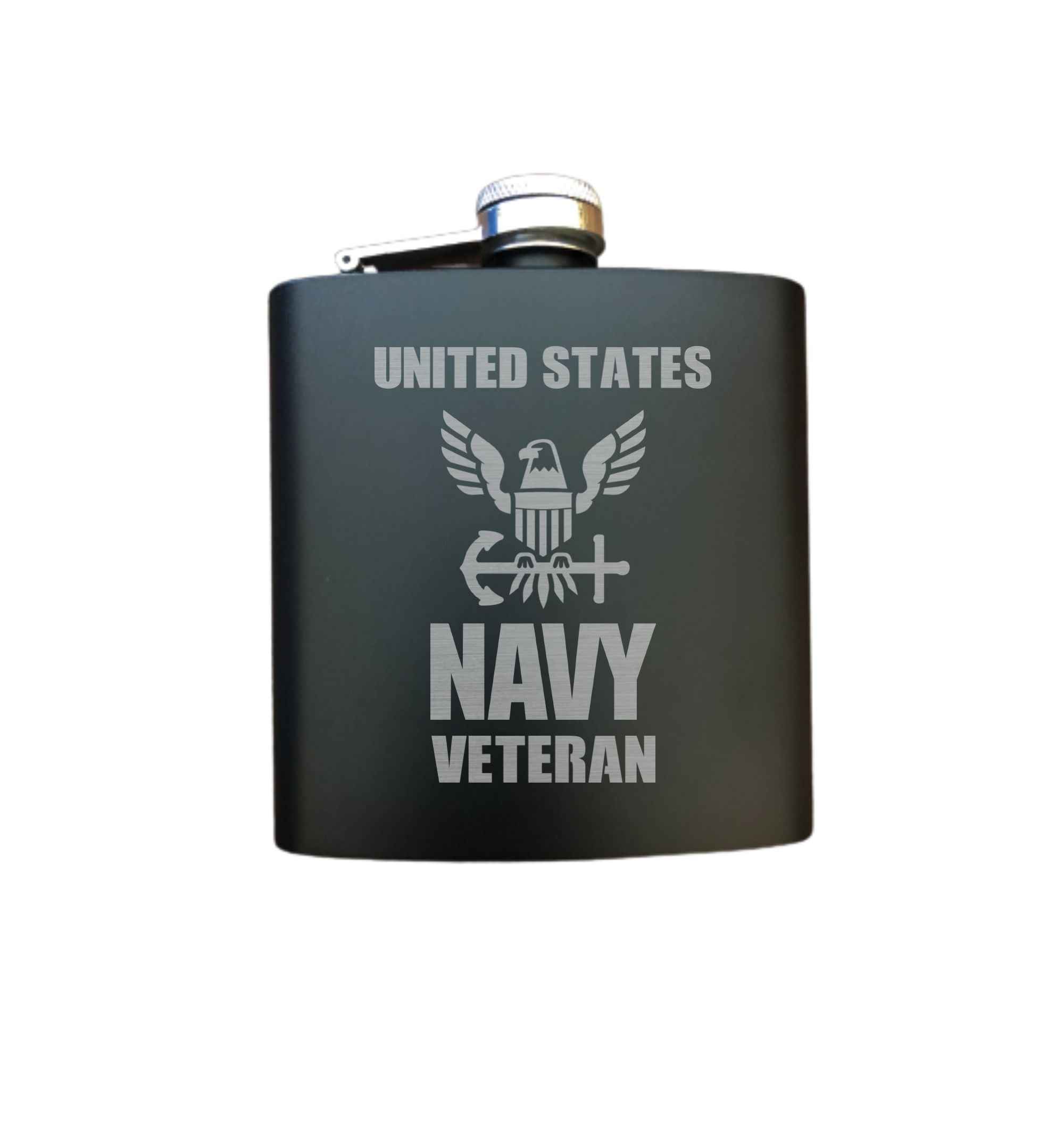 United States Navy Veteran Engraved 6 oz Stainless Steel Flask, Sets Available