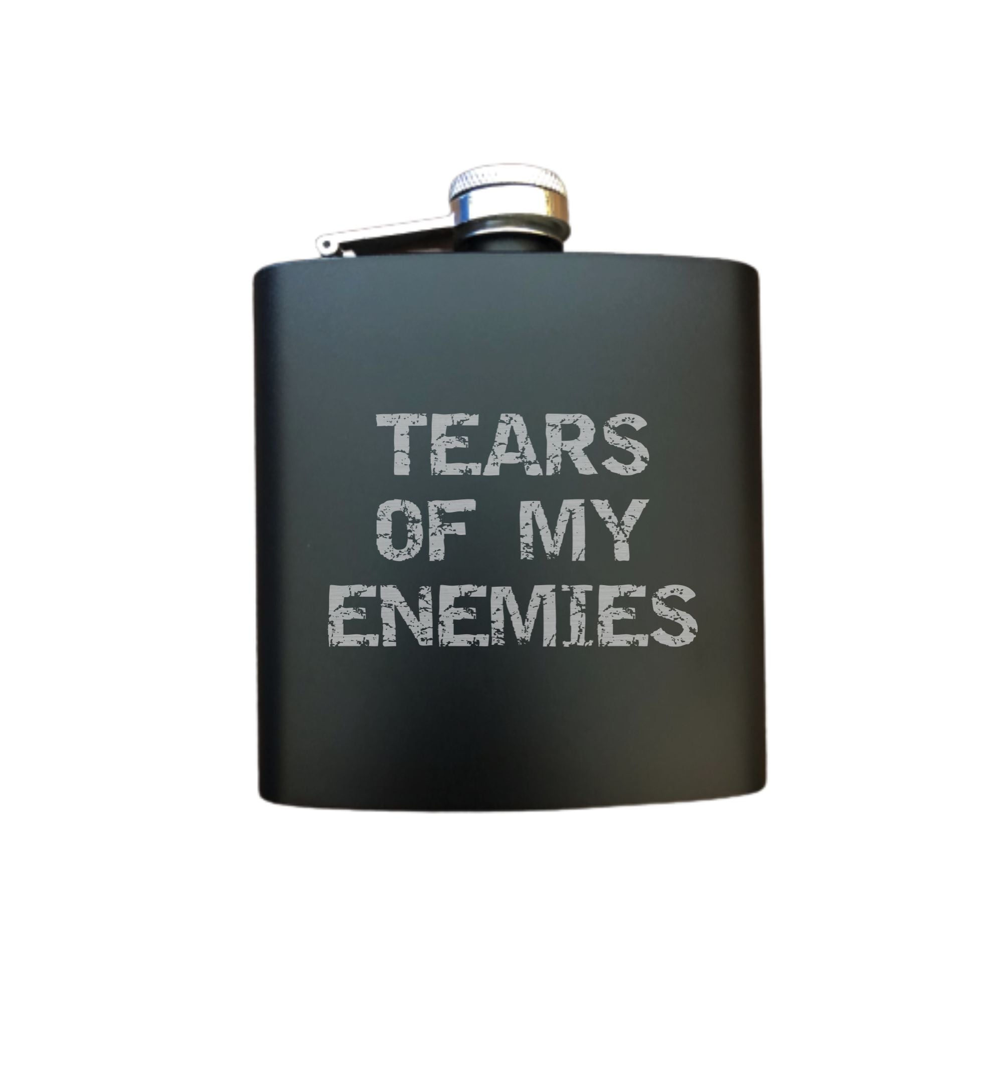 Tears of my Enemies Engraved 6 oz Stainless Steel Flask, Sets Available