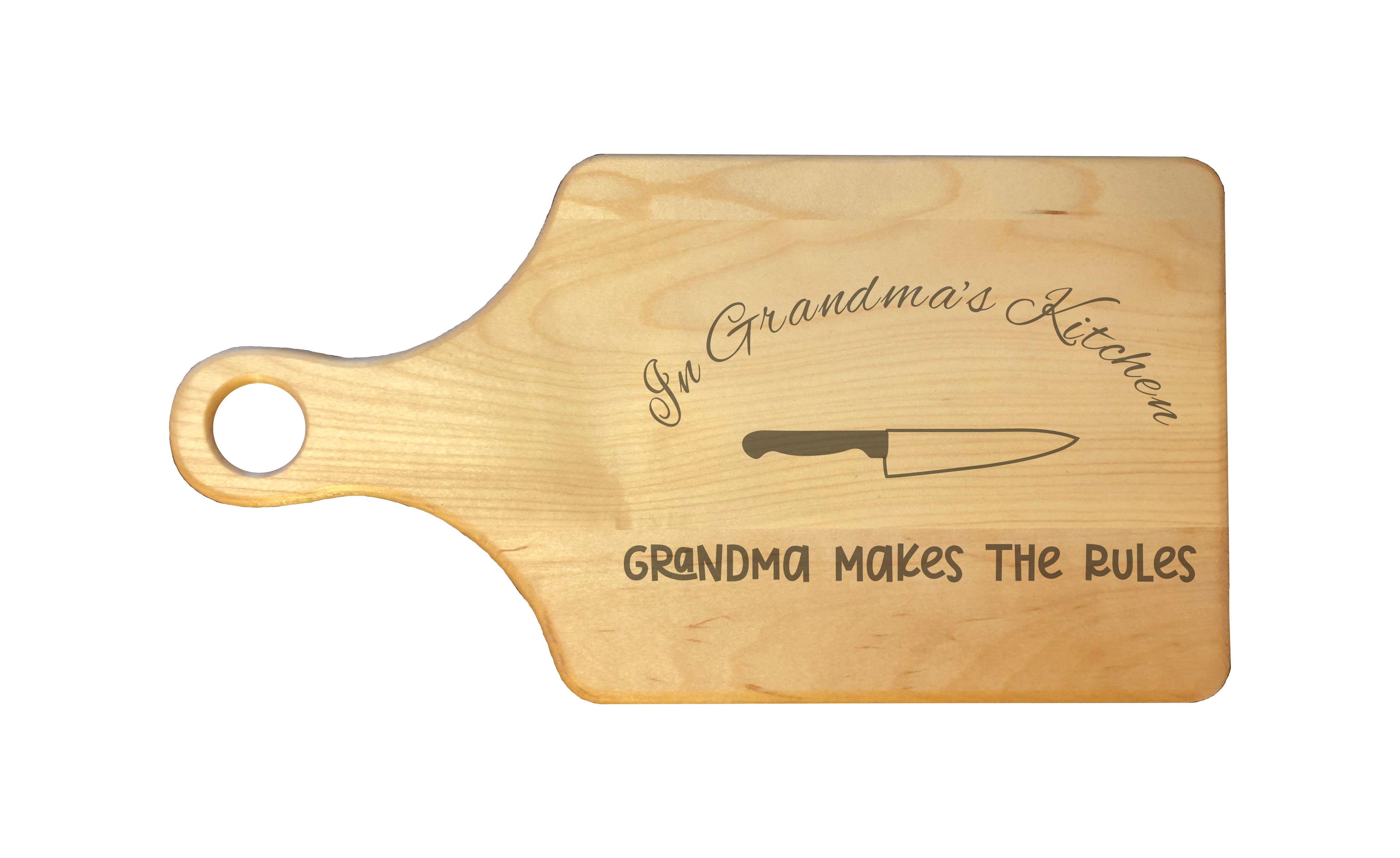 In Grandma's Kitchen Makes the Rules Engraved Natural Wood Cutting Boards, Bamboo or Maple, Grandma Gift