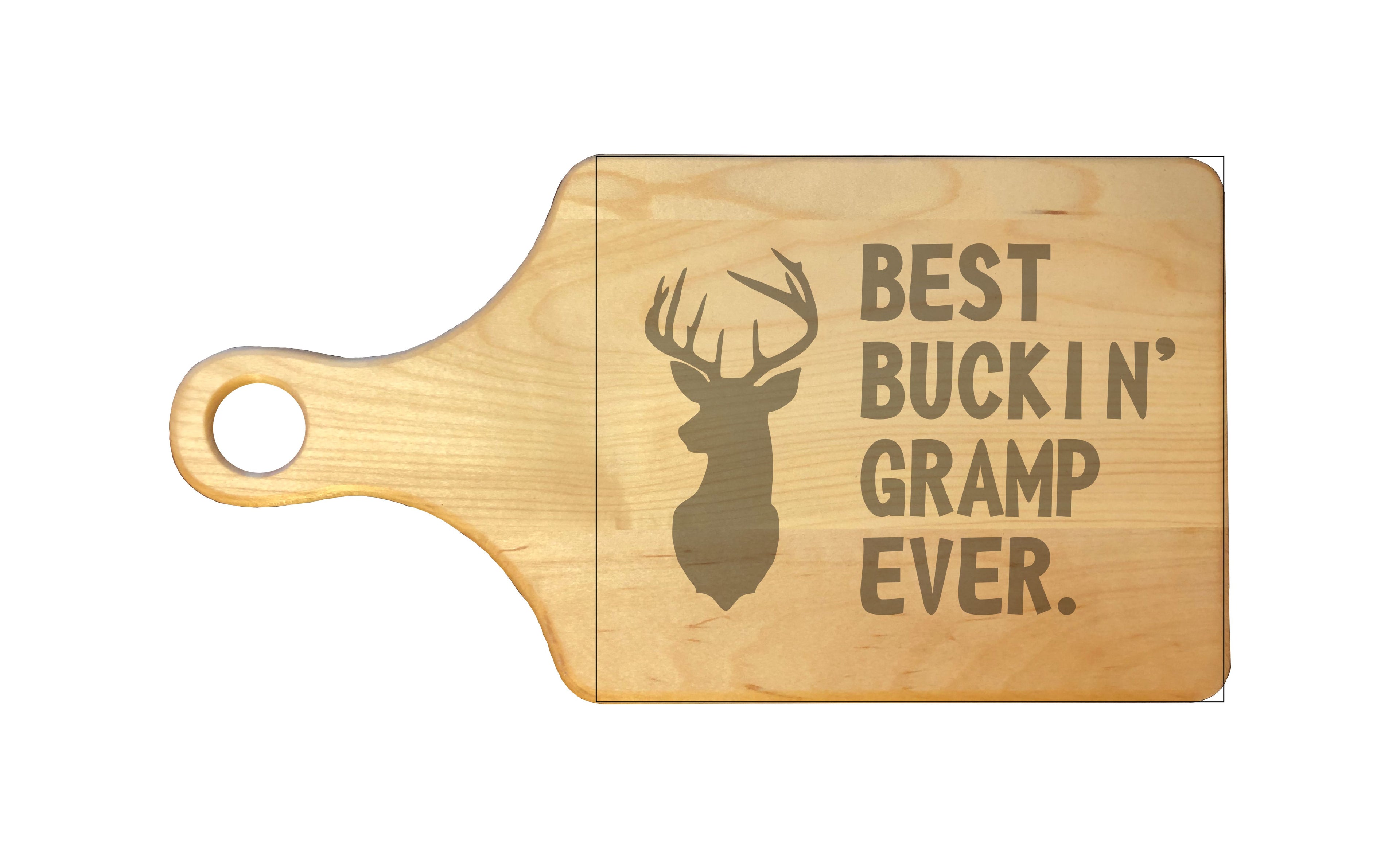 Best Buckin Gramp Ever Engraved Natural Wood Cutting Boards, Bamboo or Maple, Funny Hunting Gift