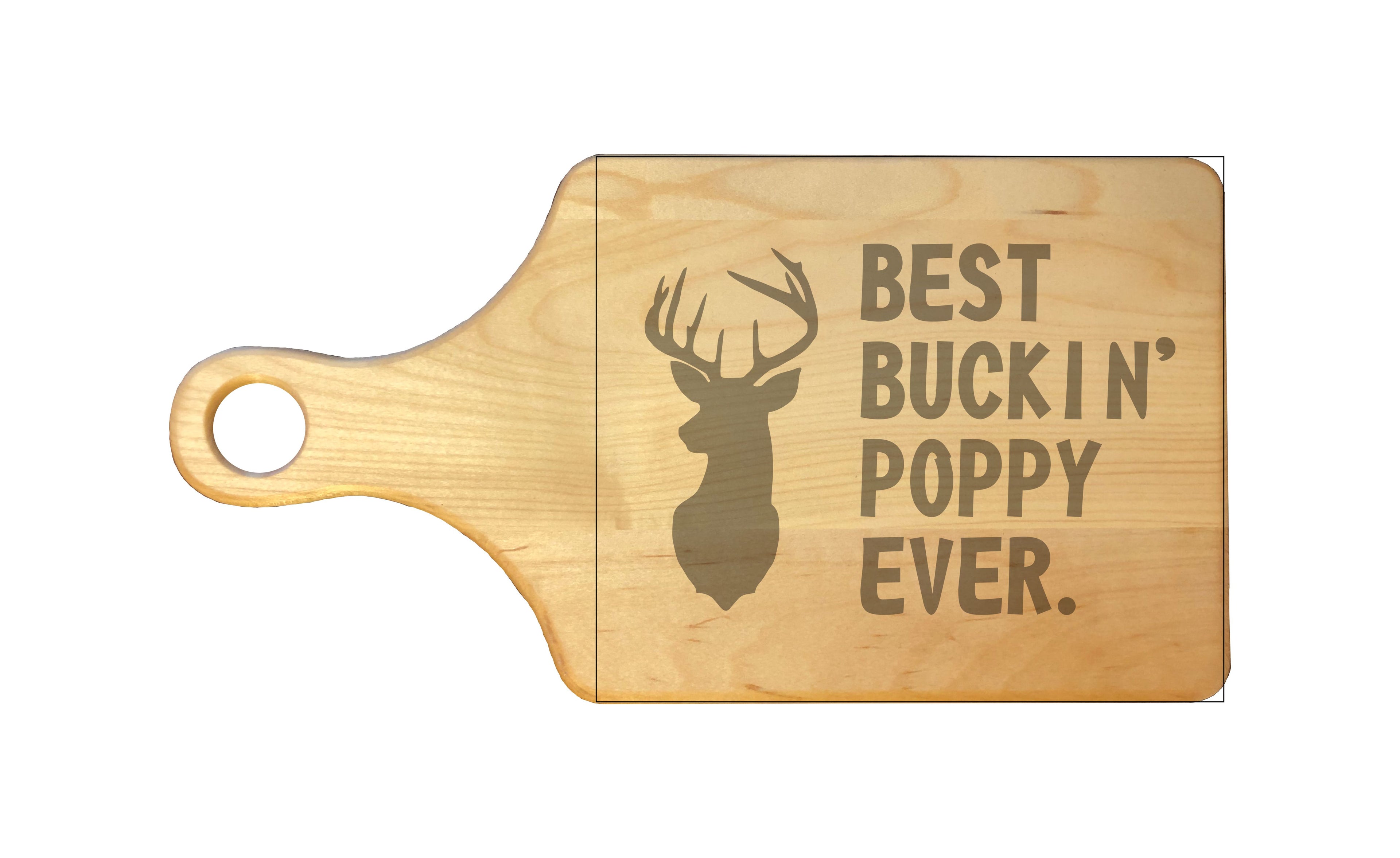 Best Buckin Poppy Ever Engraved Natural Wood Cutting Boards, Bamboo or Maple, Funny Hunting Gift