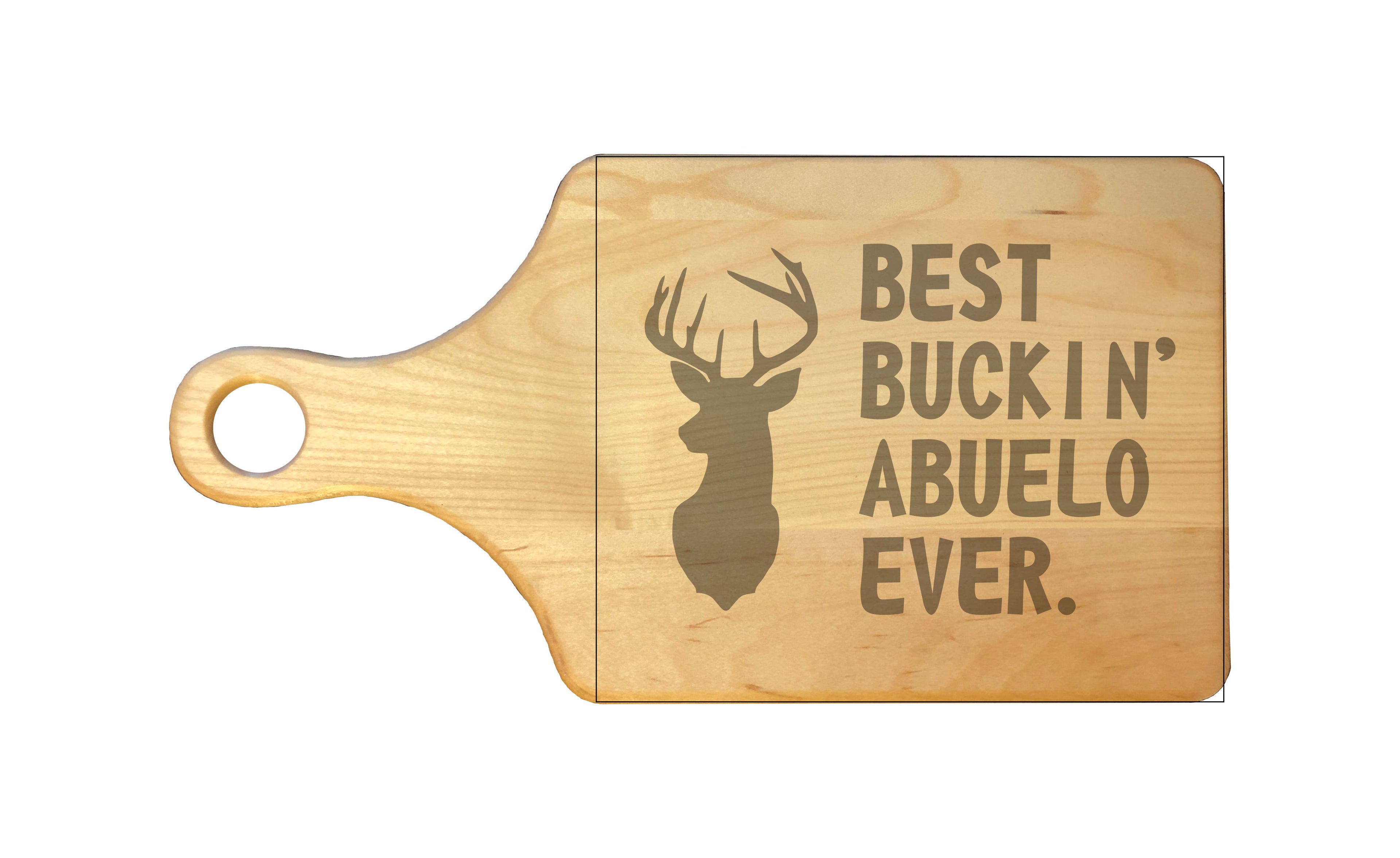 Best Buckin Abuelo Ever Engraved Natural Wood Cutting Boards, Bamboo or Maple, Funny Hunting Gift