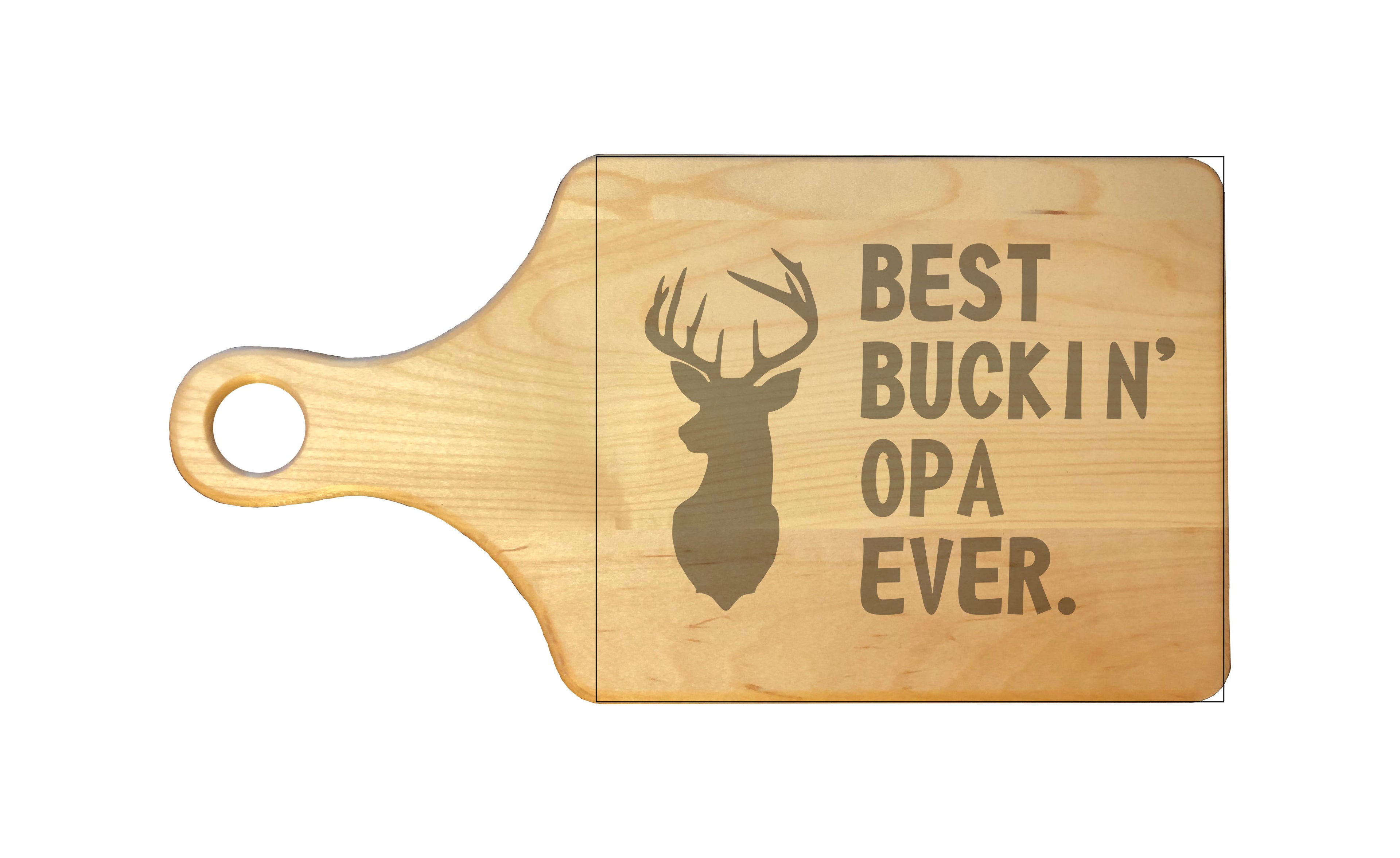 Best Buckin Opa Ever Engraved Natural Wood Cutting Boards, Bamboo or Maple, Funny Hunting Gift