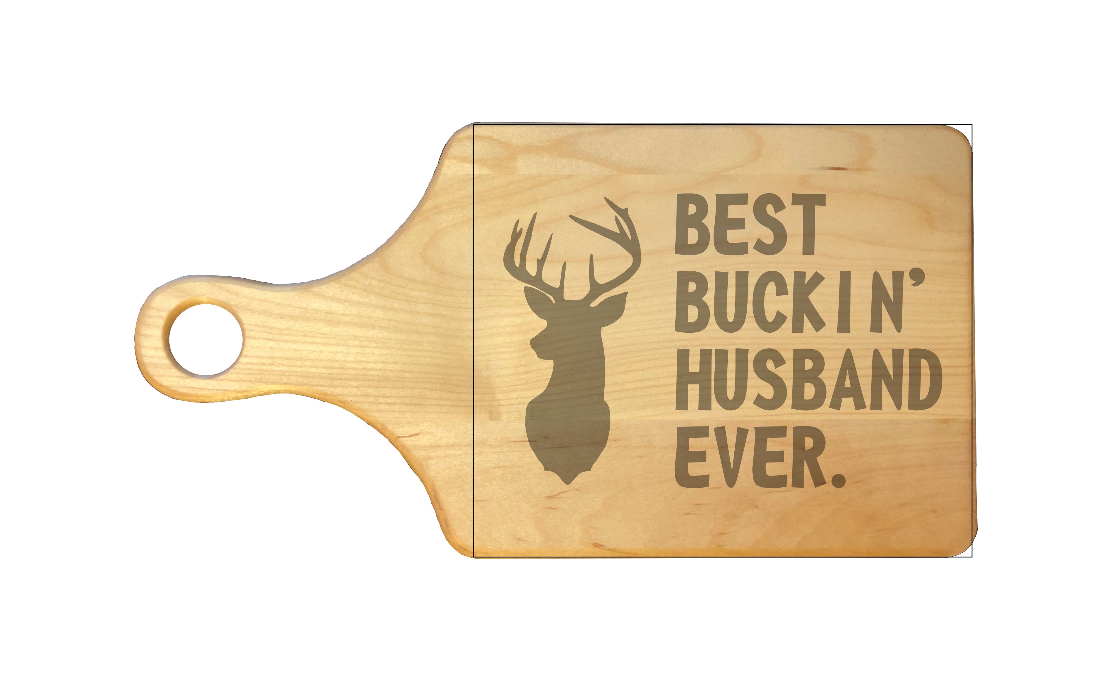 Best Buckin Husband Ever Engraved Natural Wood Cutting Boards, Bamboo or Maple, Funny Hunting Gift