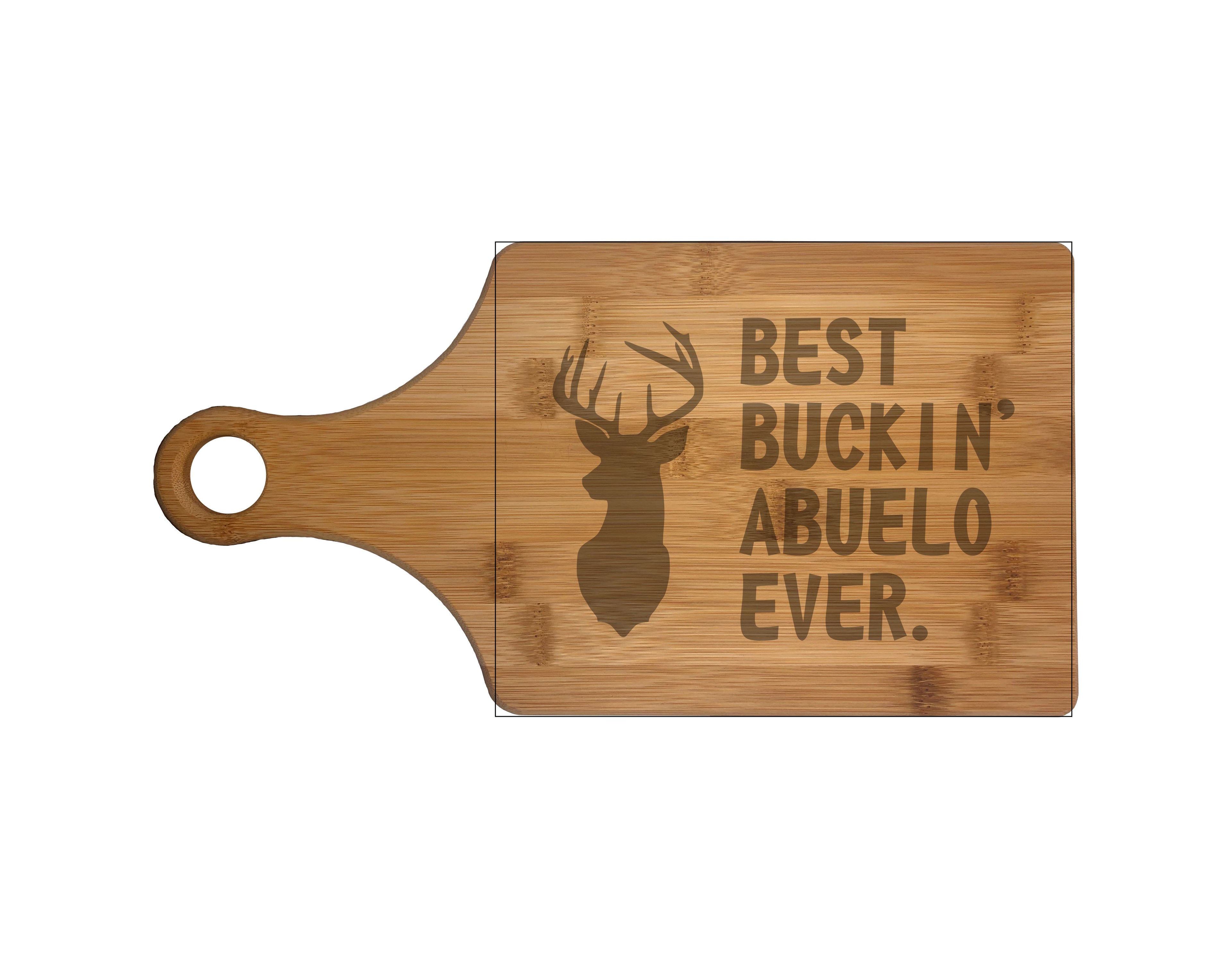 Best Buckin Abuelo Ever Engraved Natural Wood Cutting Boards, Bamboo or Maple, Funny Hunting Gift