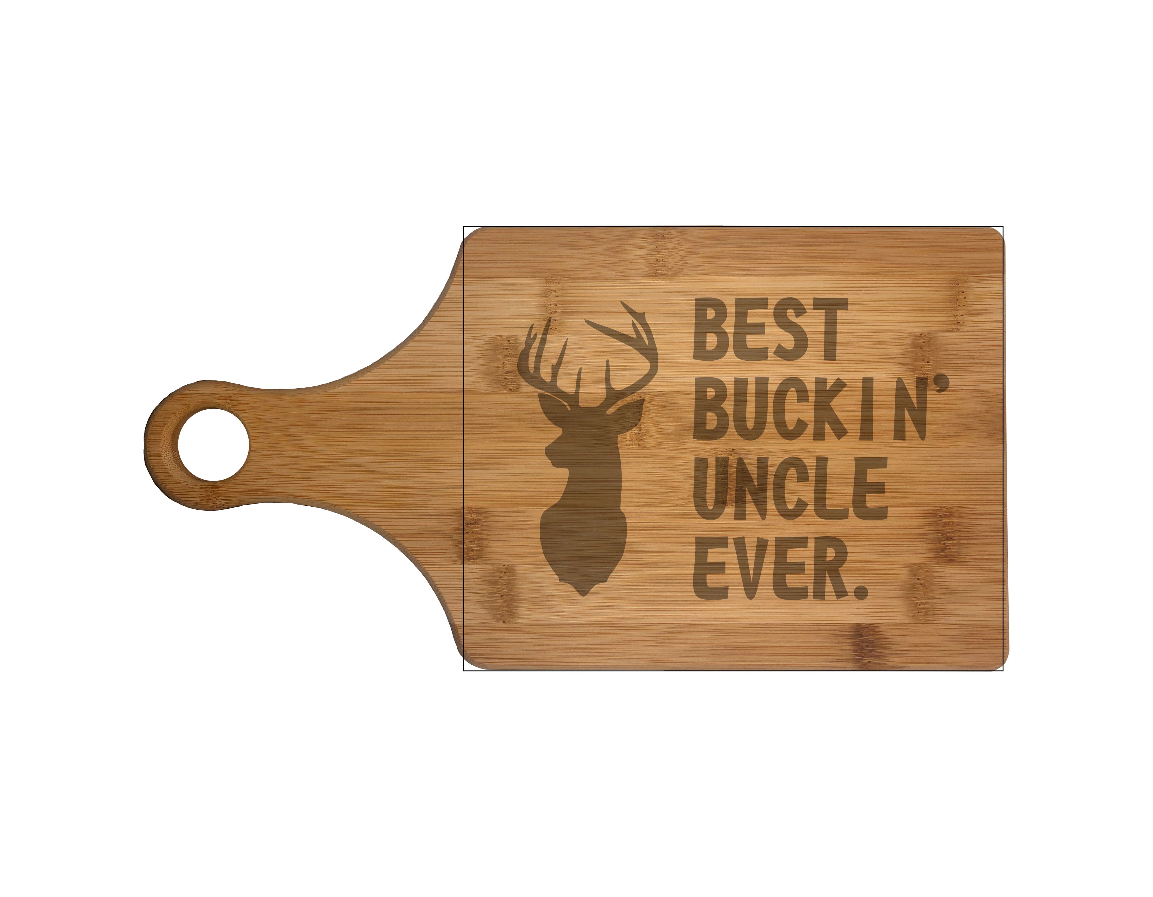 Best Buckin Uncle Ever Engraved Natural Wood Cutting Boards, Bamboo or Maple, Funny Hunting Gift