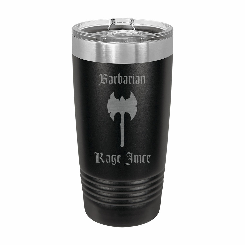 Barbarian Rage Juice Engraved Stainless Steel Tumbler Travel Mug, DND Gifts