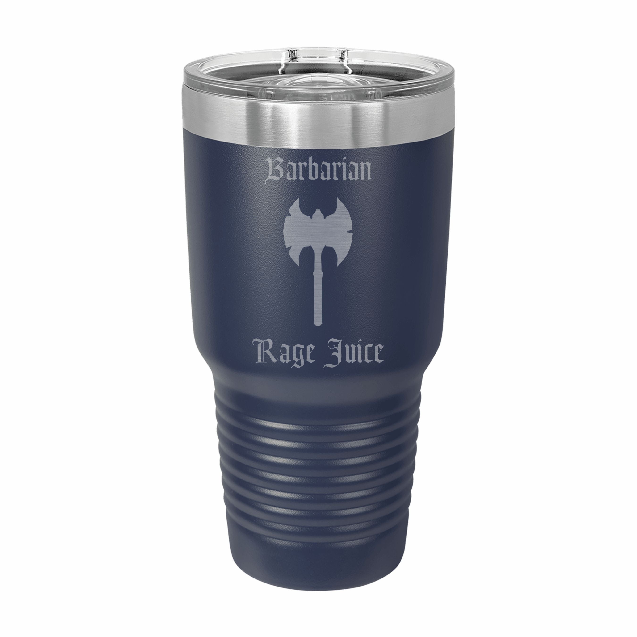 Barbarian Rage Juice Engraved Stainless Steel Tumbler Travel Mug, DND Gifts