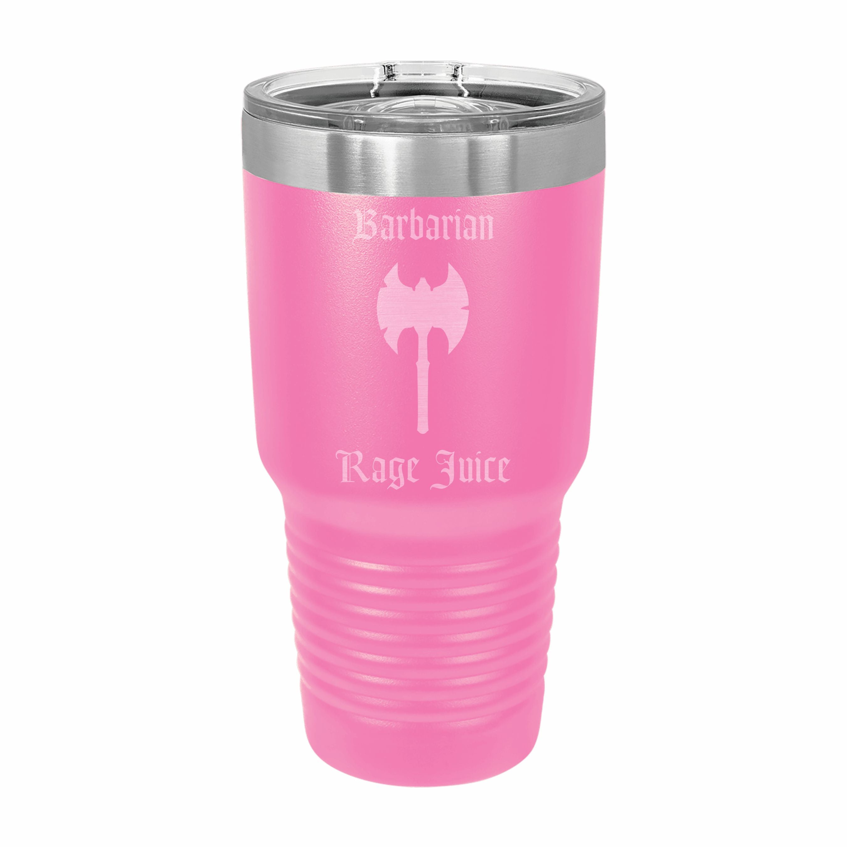 Barbarian Rage Juice Engraved Stainless Steel Tumbler Travel Mug, DND Gifts
