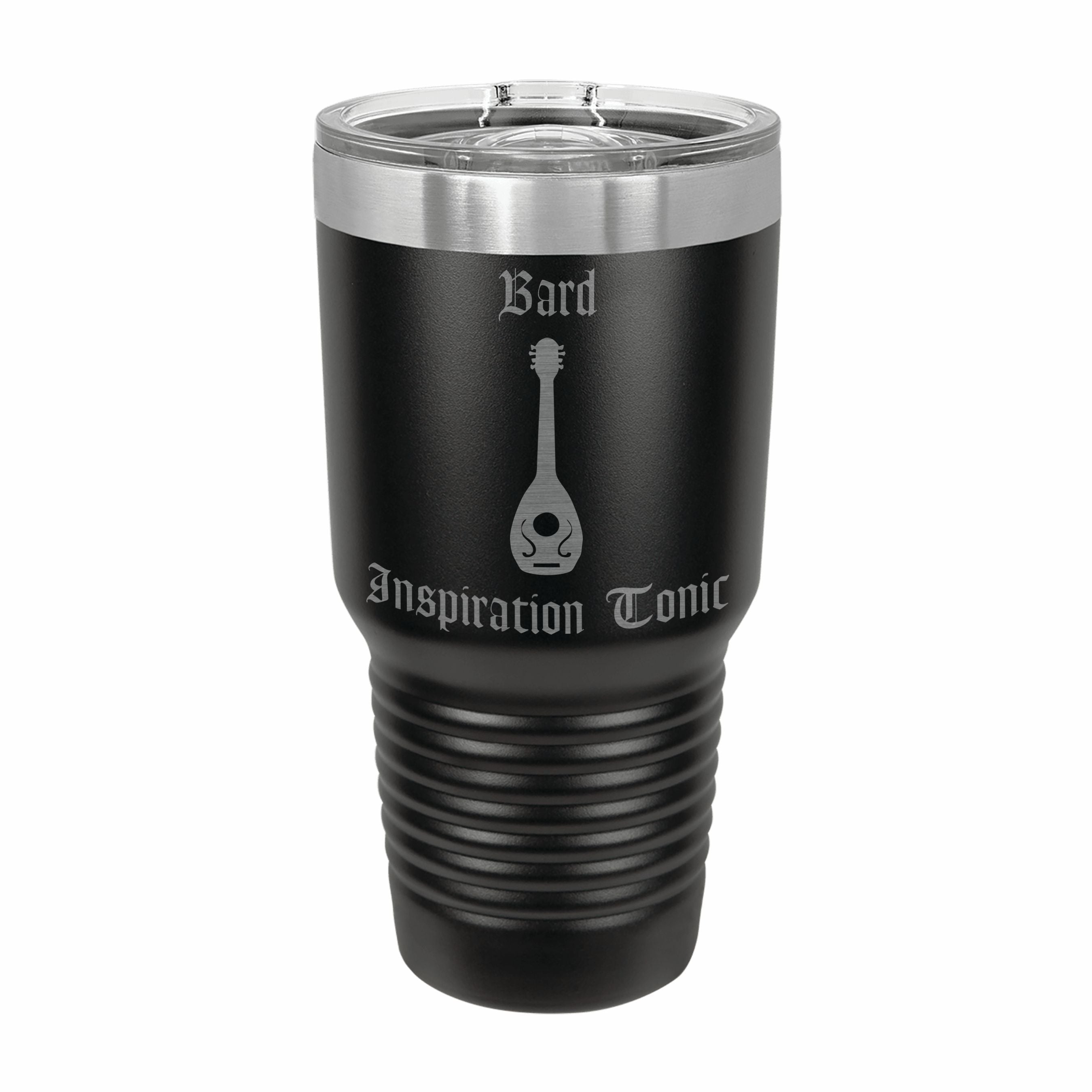 Bard Inspiration Tonic Engraved Stainless Steel Tumbler Travel Mug, DND Gifts