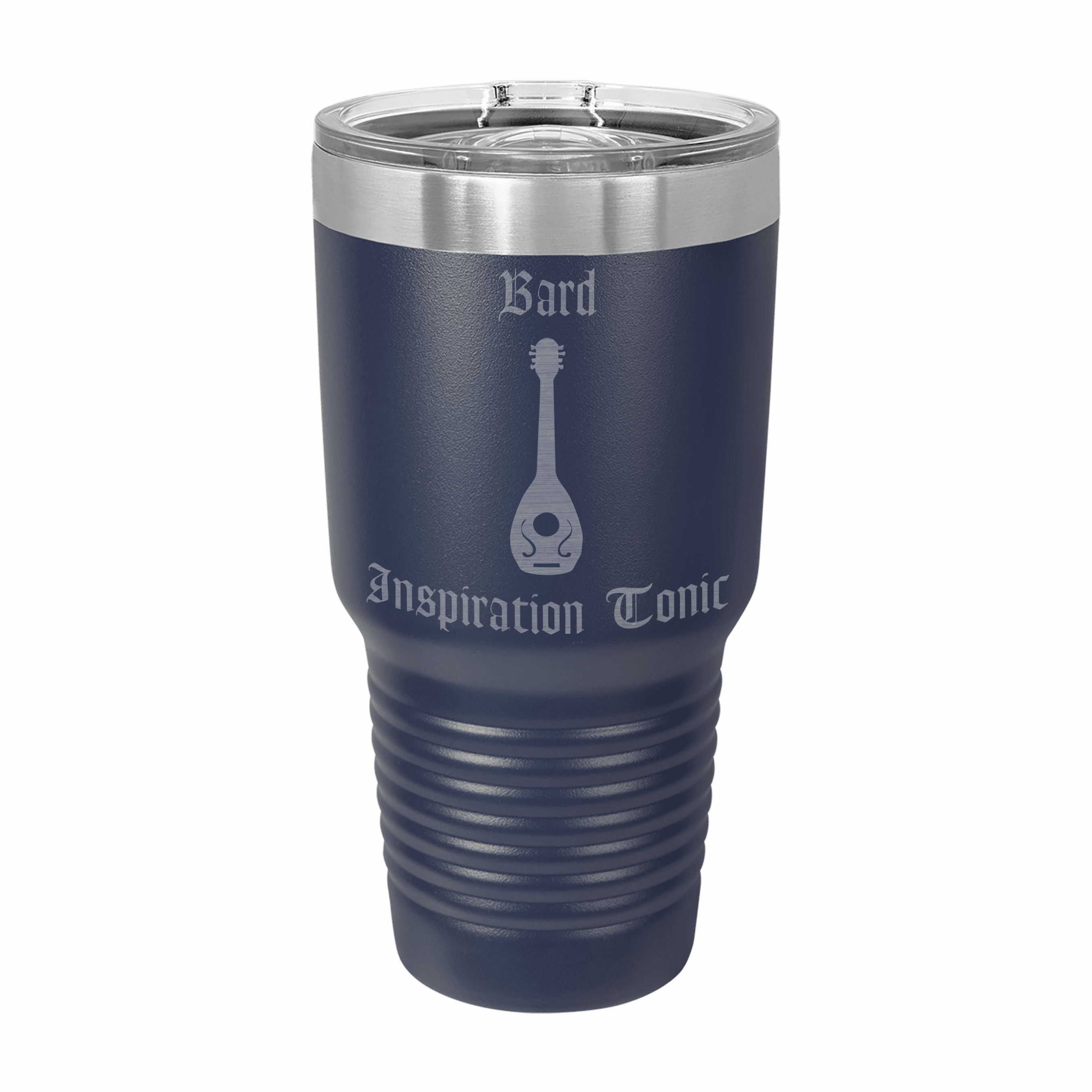 Bard Inspiration Tonic Engraved Stainless Steel Tumbler Travel Mug, DND Gifts