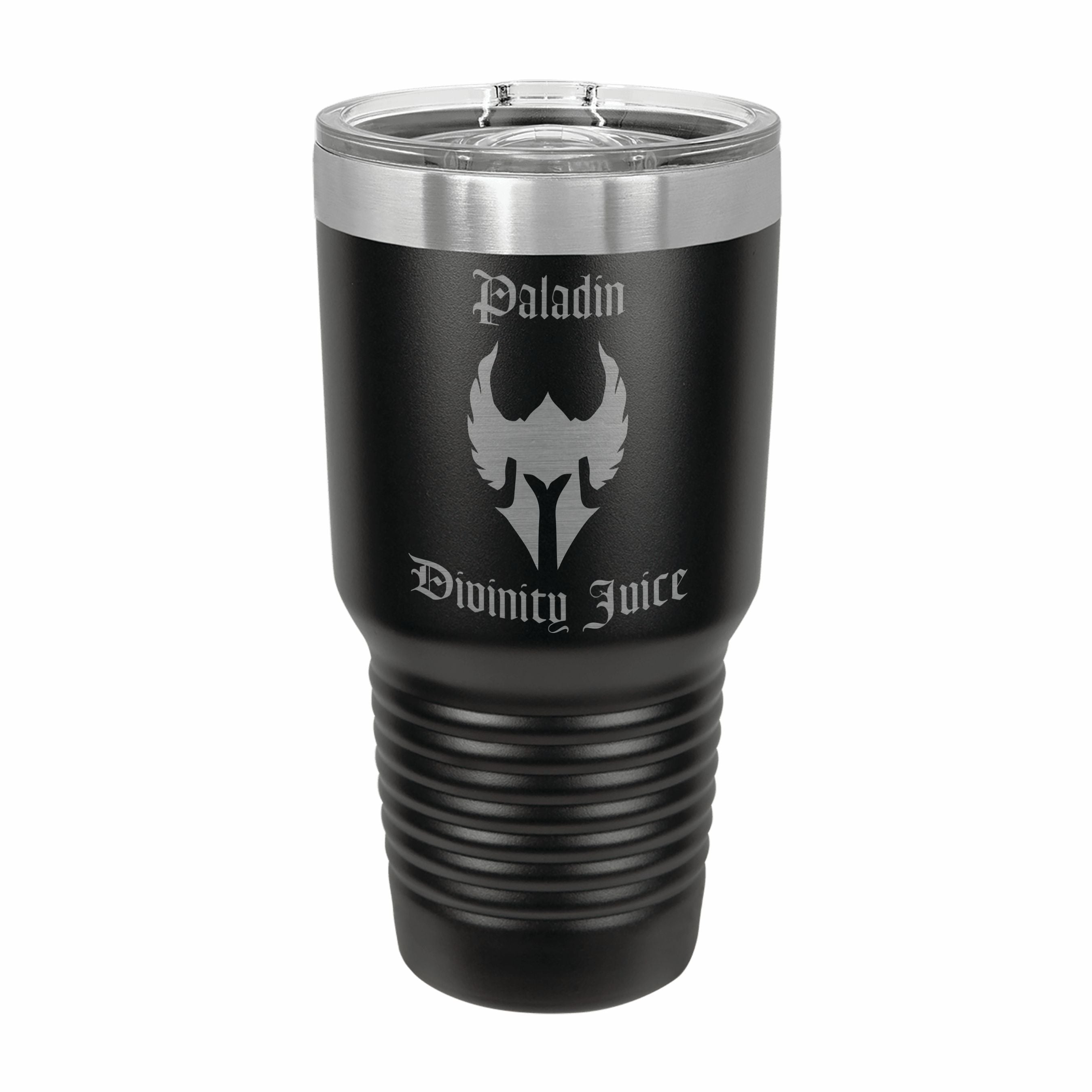 Paladin Divinity Juice Engraved Stainless Steel Tumbler Travel Mug, DND Gifts