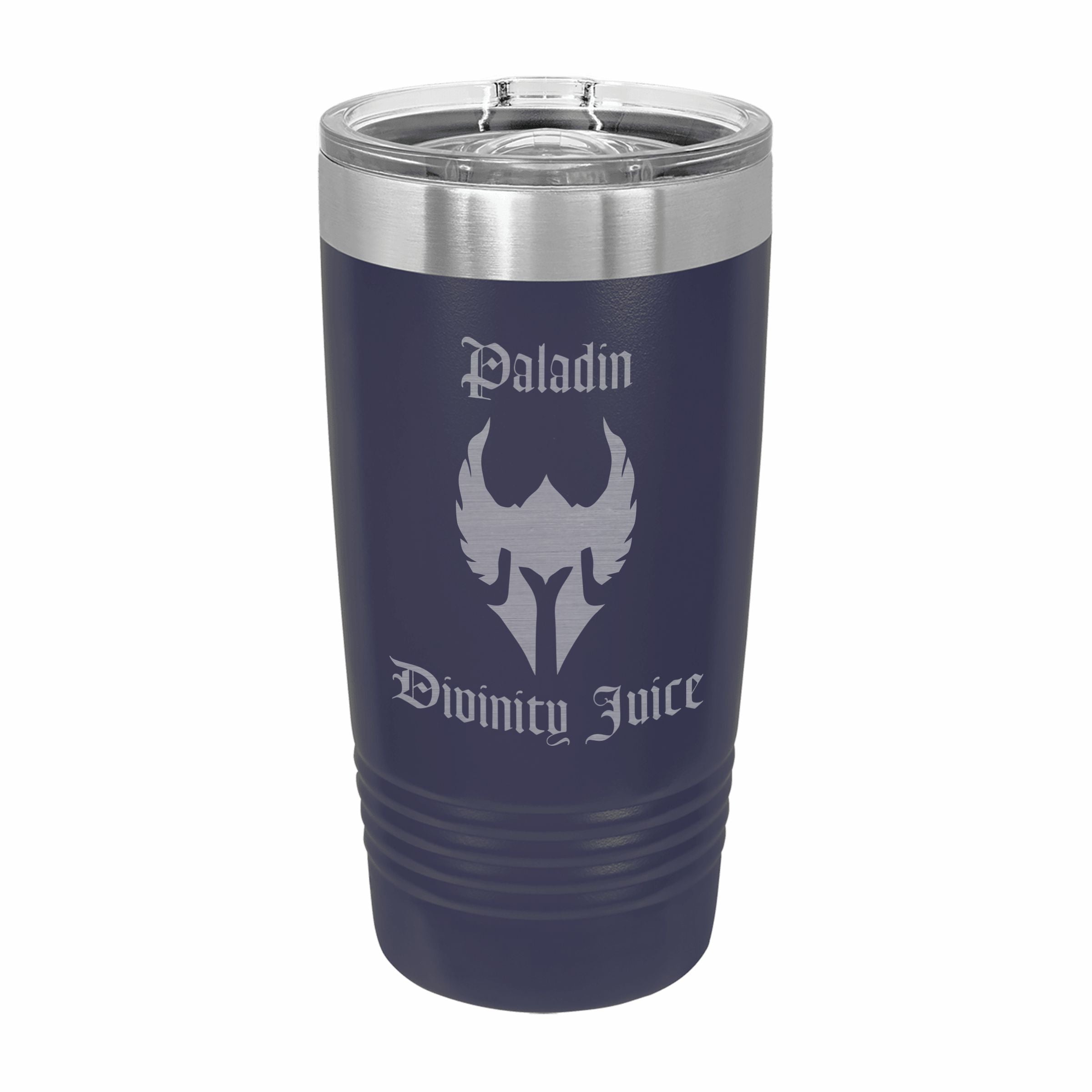 Paladin Divinity Juice Engraved Stainless Steel Tumbler Travel Mug, DND Gifts