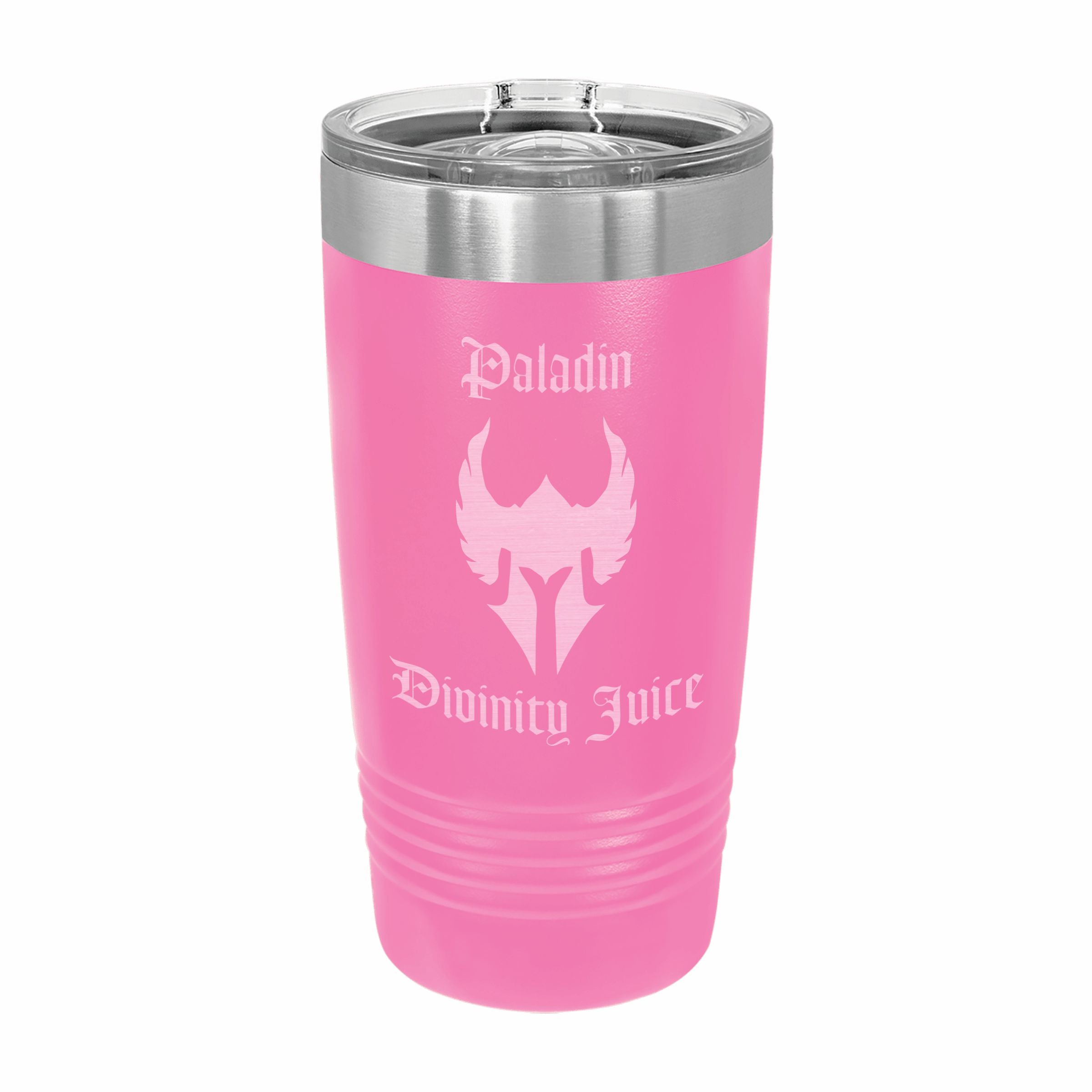 Paladin Divinity Juice Engraved Stainless Steel Tumbler Travel Mug, DND Gifts