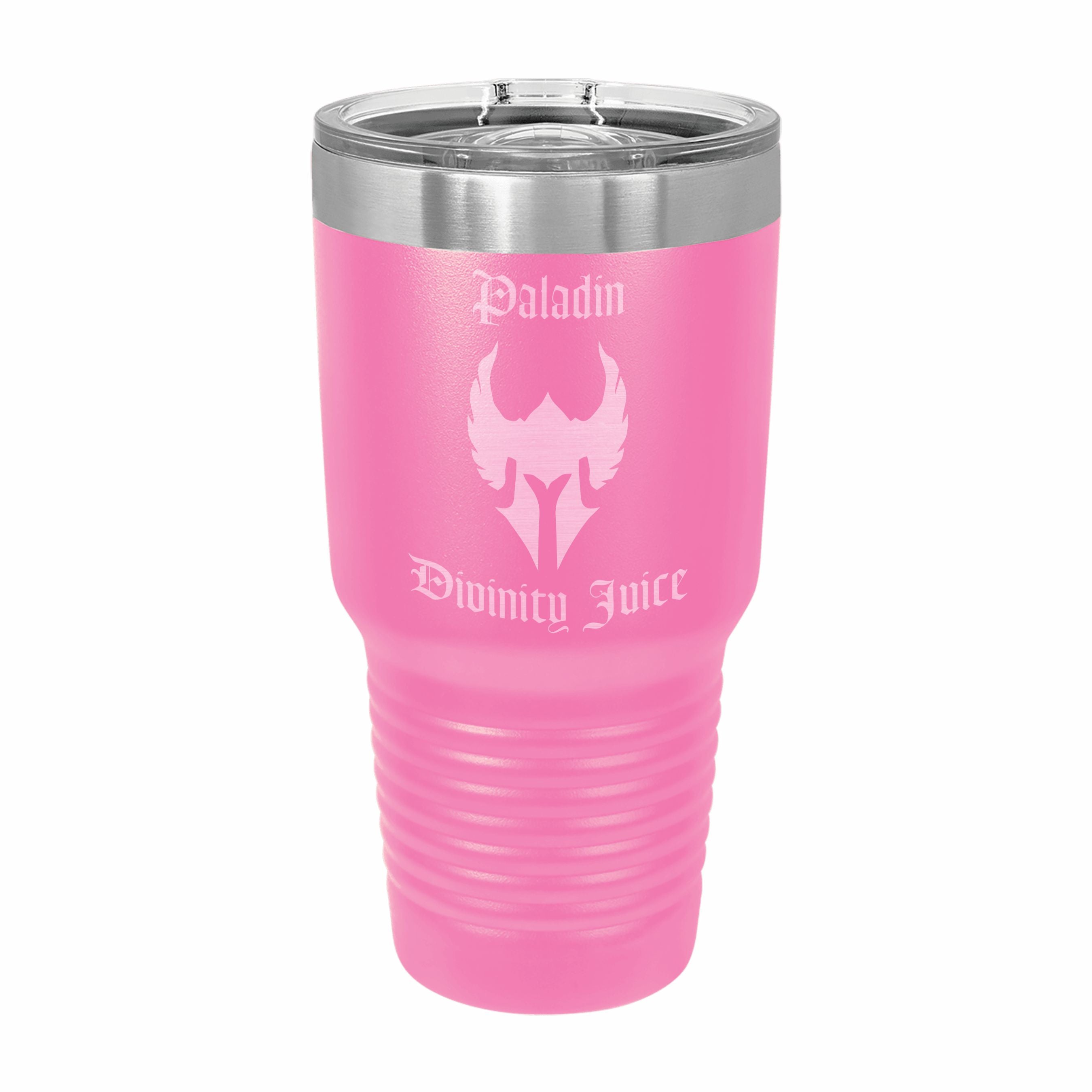 Paladin Divinity Juice Engraved Stainless Steel Tumbler Travel Mug, DND Gifts