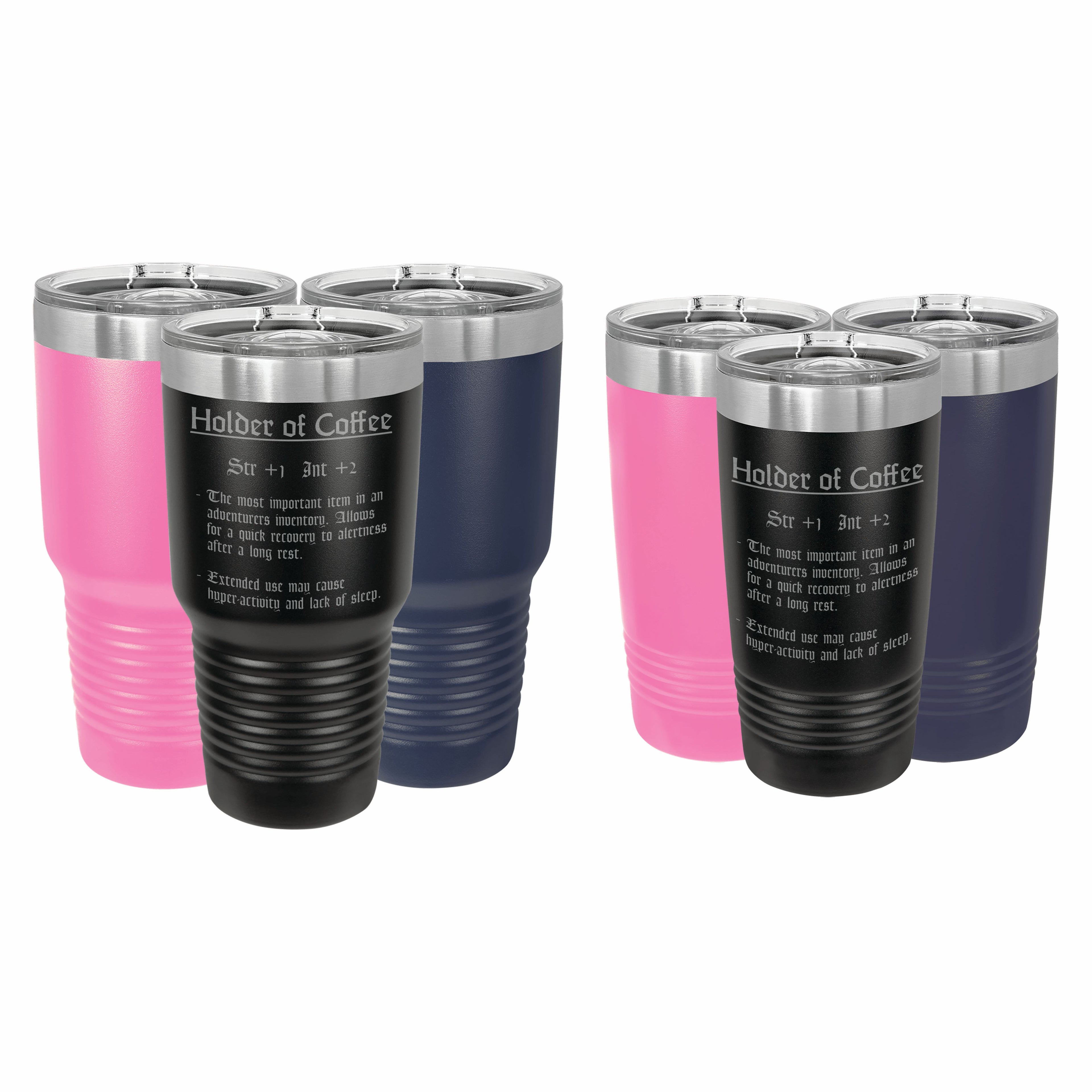 Holder of Coffee Funny Item Description Engraved Stainless Steel Tumbler Travel Mug, DND Gifts