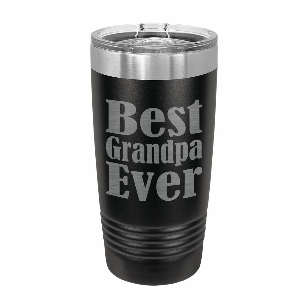 Best Grandpa Ever Engraved Stainless Steel Tumbler Travel Mug, Grandpa Gifts