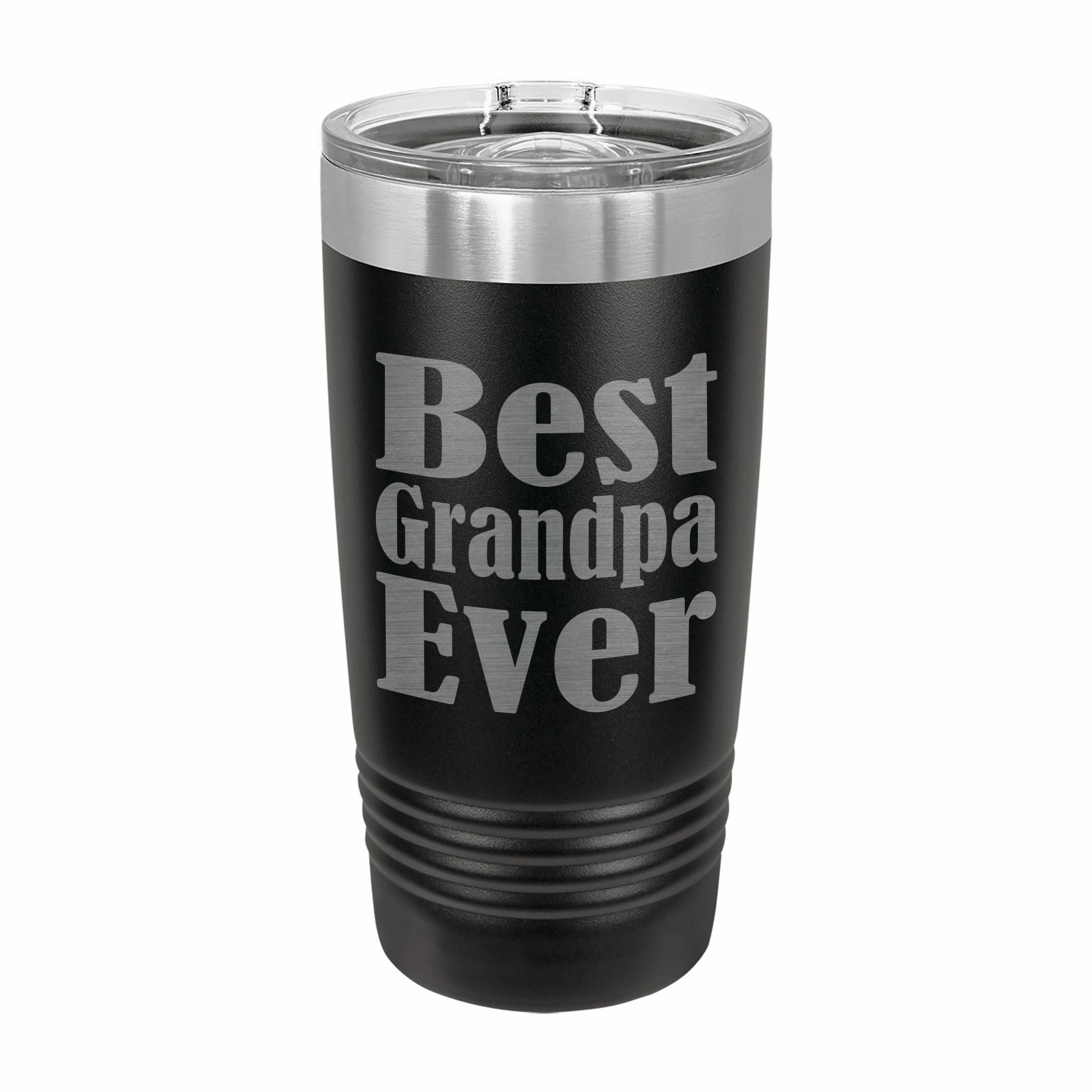 Best Grandpa Ever Engraved Stainless Steel Tumbler Travel Mug, Grandpa Gifts