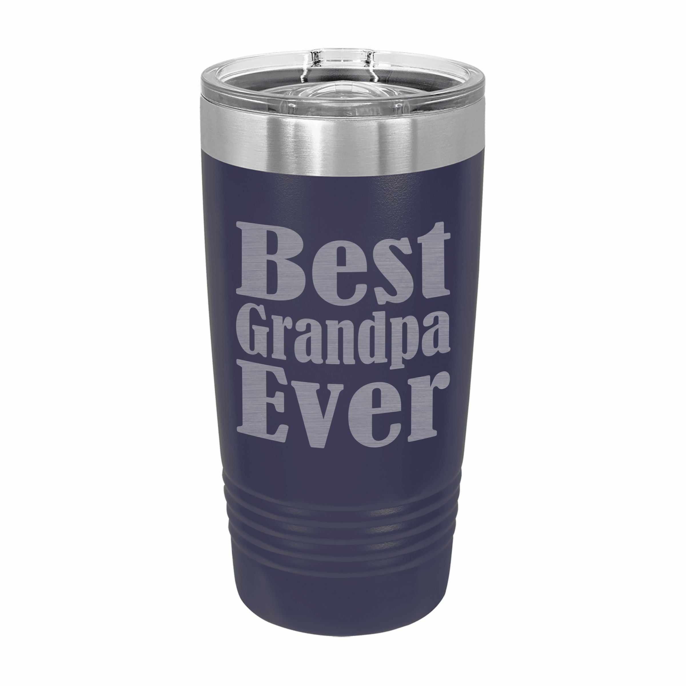 Best Grandpa Ever Engraved Stainless Steel Tumbler Travel Mug, Grandpa Gifts