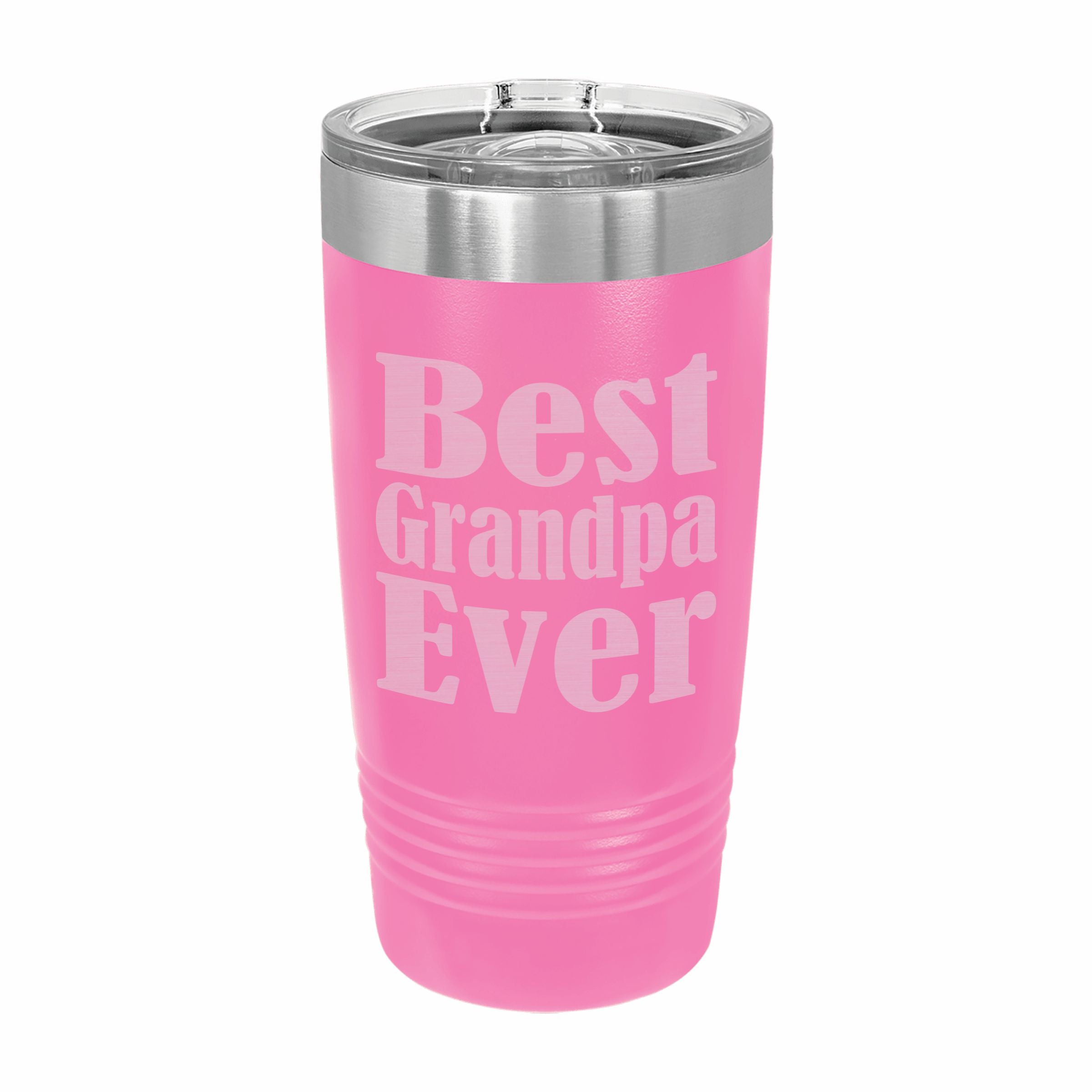 Best Grandpa Ever Engraved Stainless Steel Tumbler Travel Mug, Grandpa Gifts