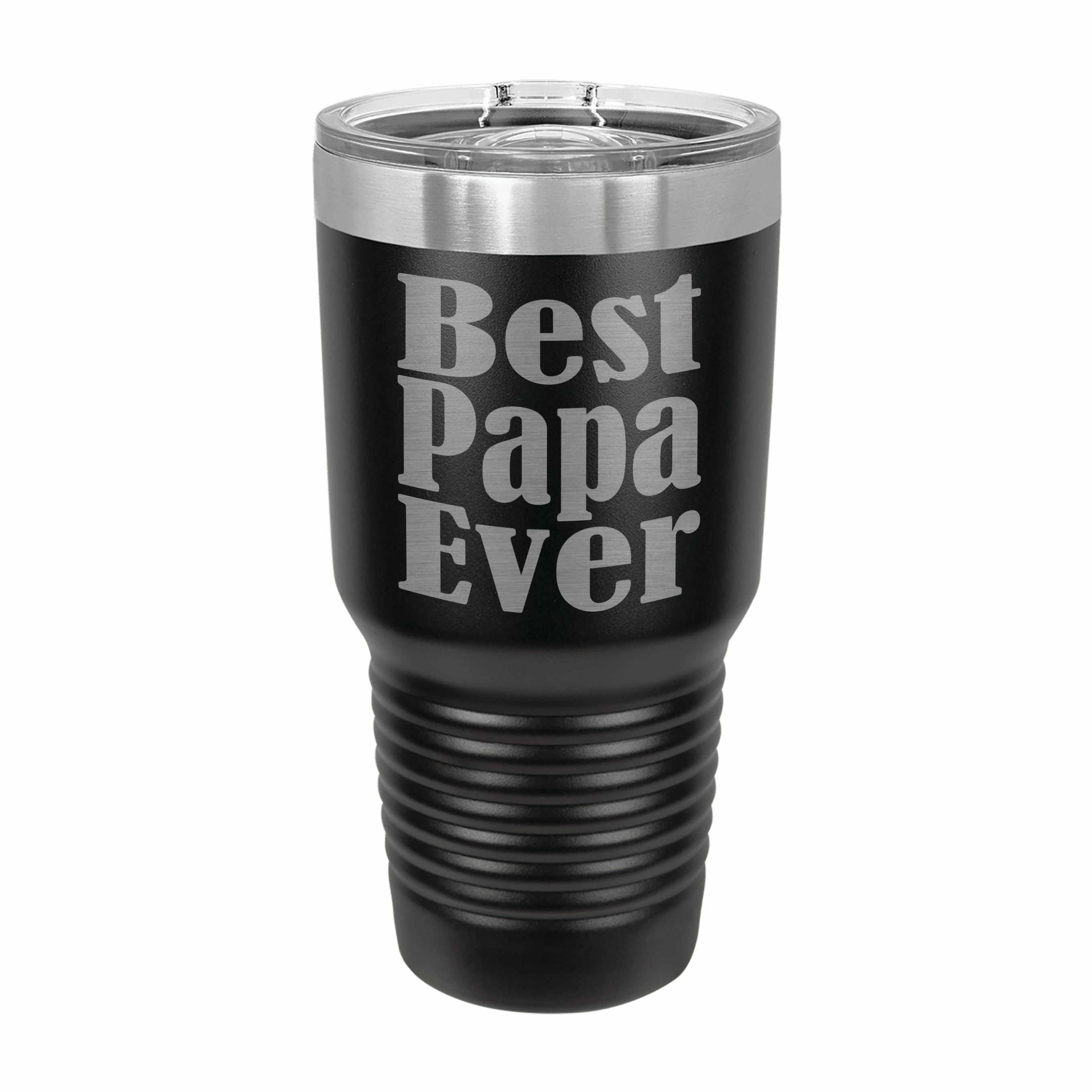 Best Papa Ever Engraved Stainless Steel Tumbler Travel Mug, Papa Gifts