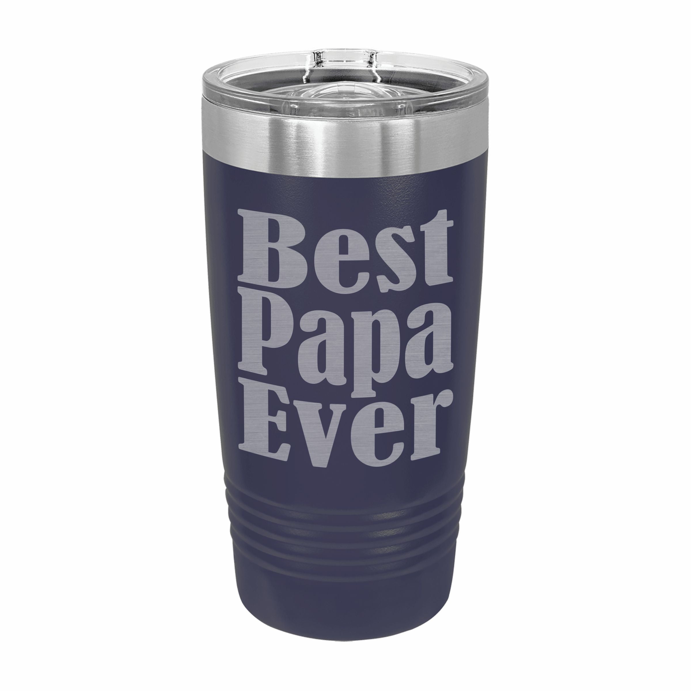 Best Papa Ever Engraved Stainless Steel Tumbler Travel Mug, Papa Gifts